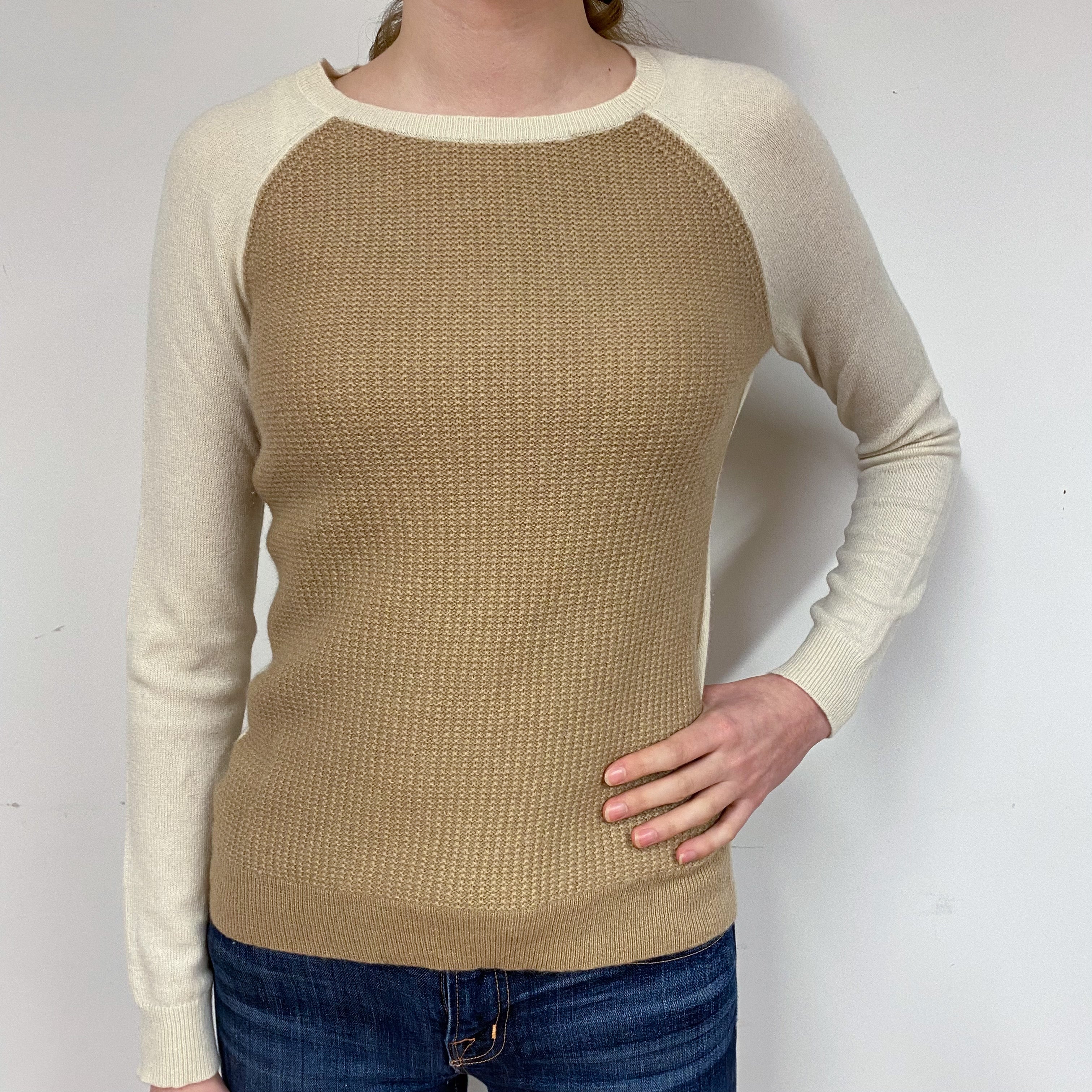 Ralph Lauren Caramel Brown Cashmere Crew Neck Extra Small