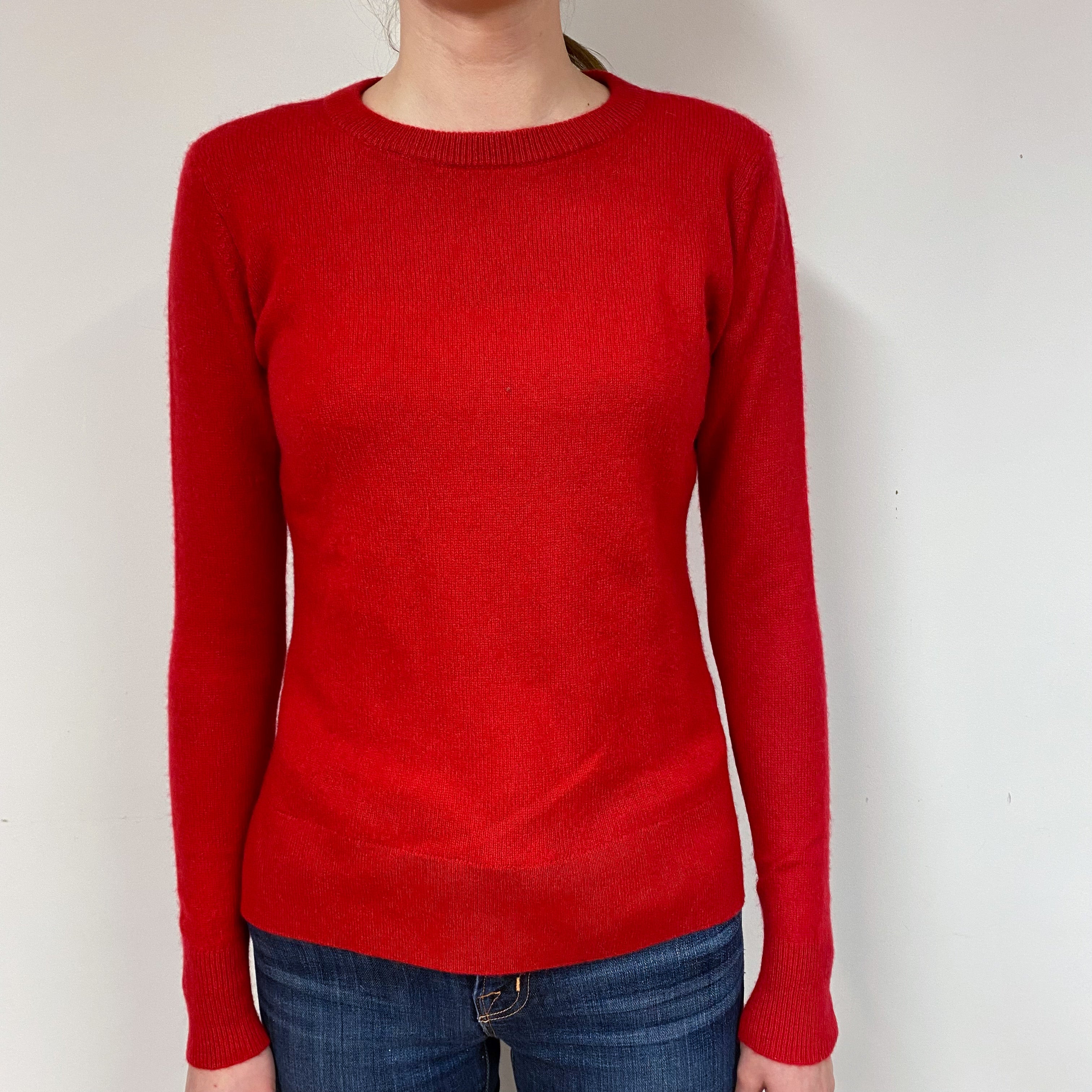 Scarlett Red Cashmere Crew Neck Jumper Extra Small