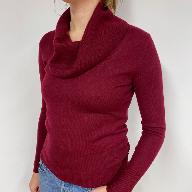 Burgundy cowl shop neck sweater