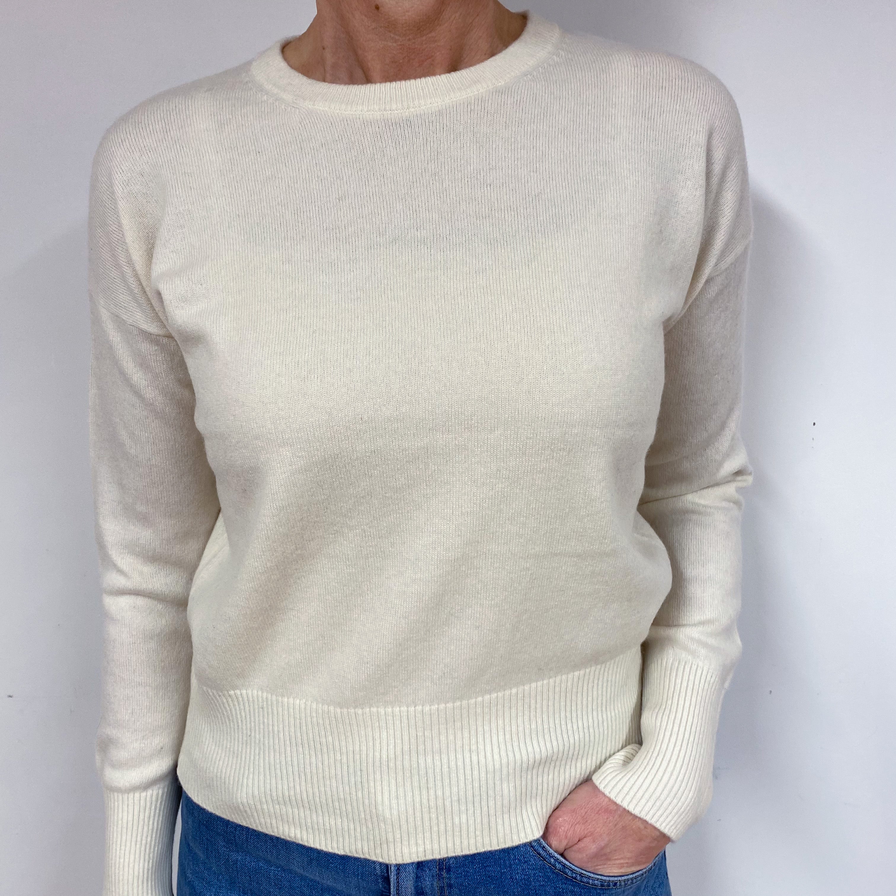 Cream Cashmere Crew Neck Jumper Medium