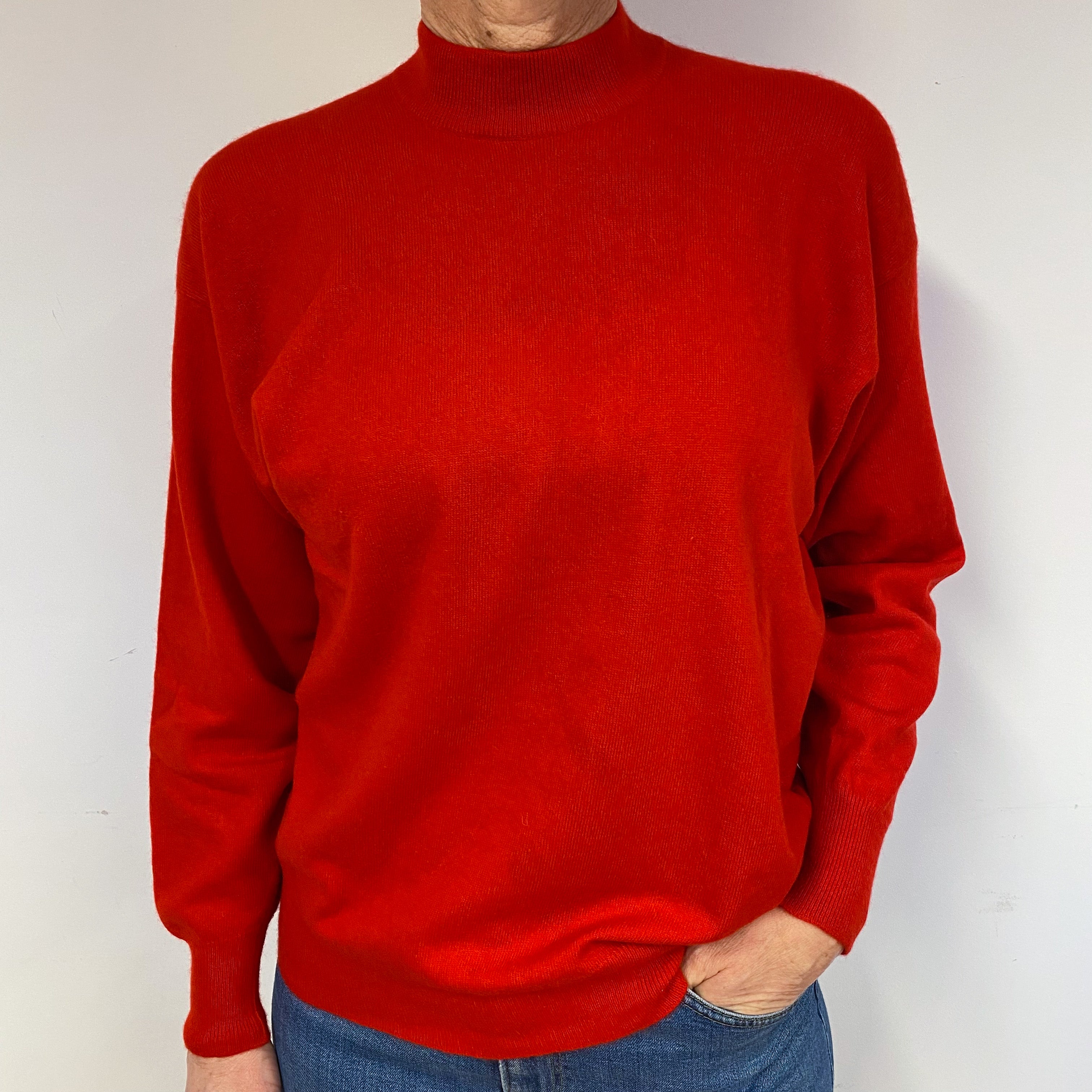 Vintage Berry Red Cashmere Turtle Neck Jumper Medium