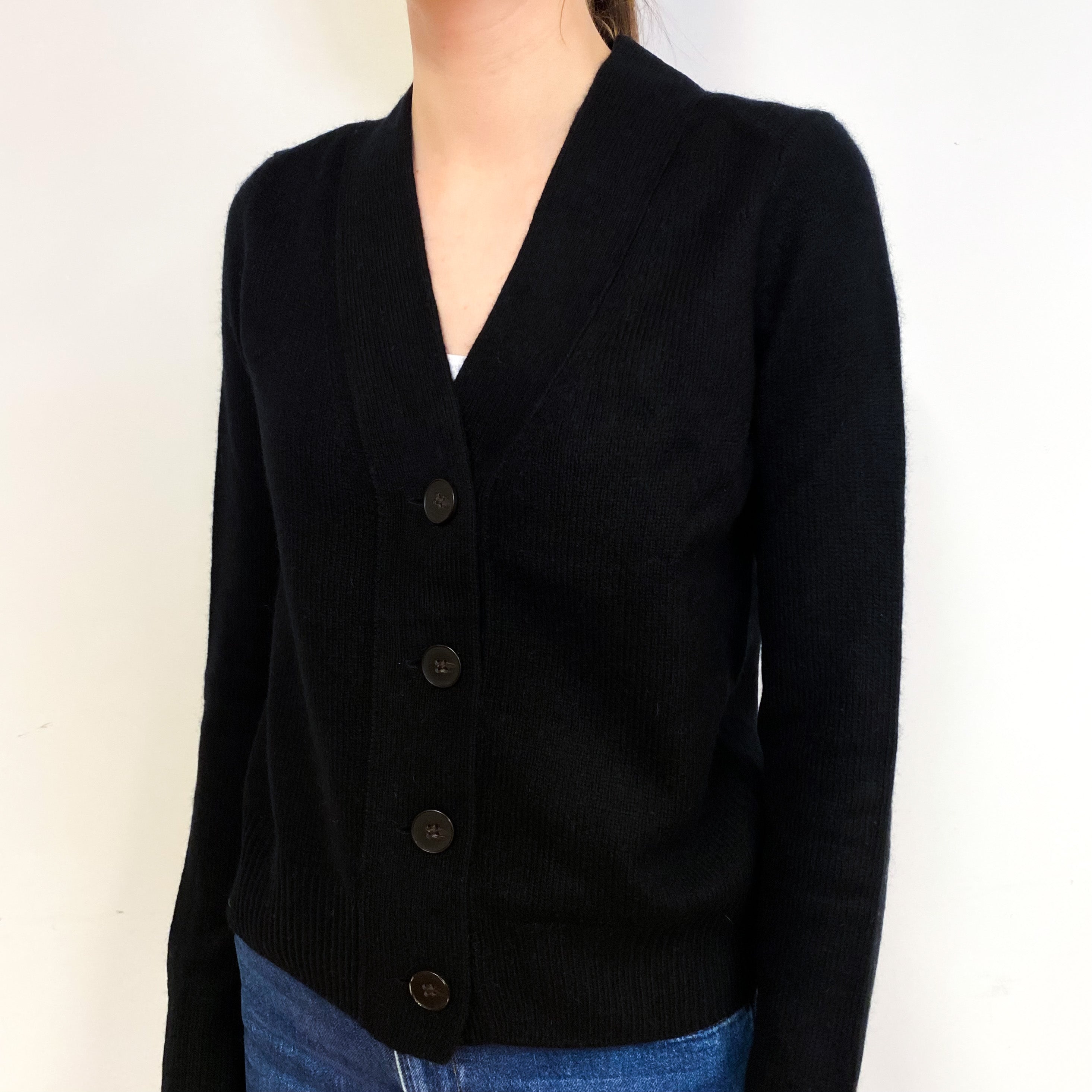 Vince Black Cashmere V-Neck Cardigan Extra Small