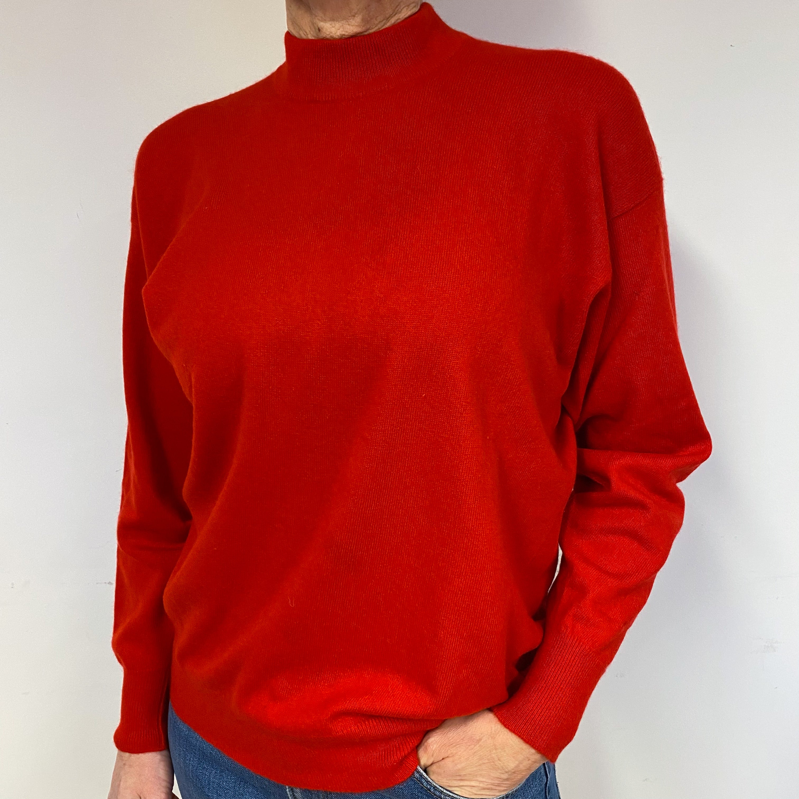 Vintage Berry Red Cashmere Turtle Neck Jumper Medium