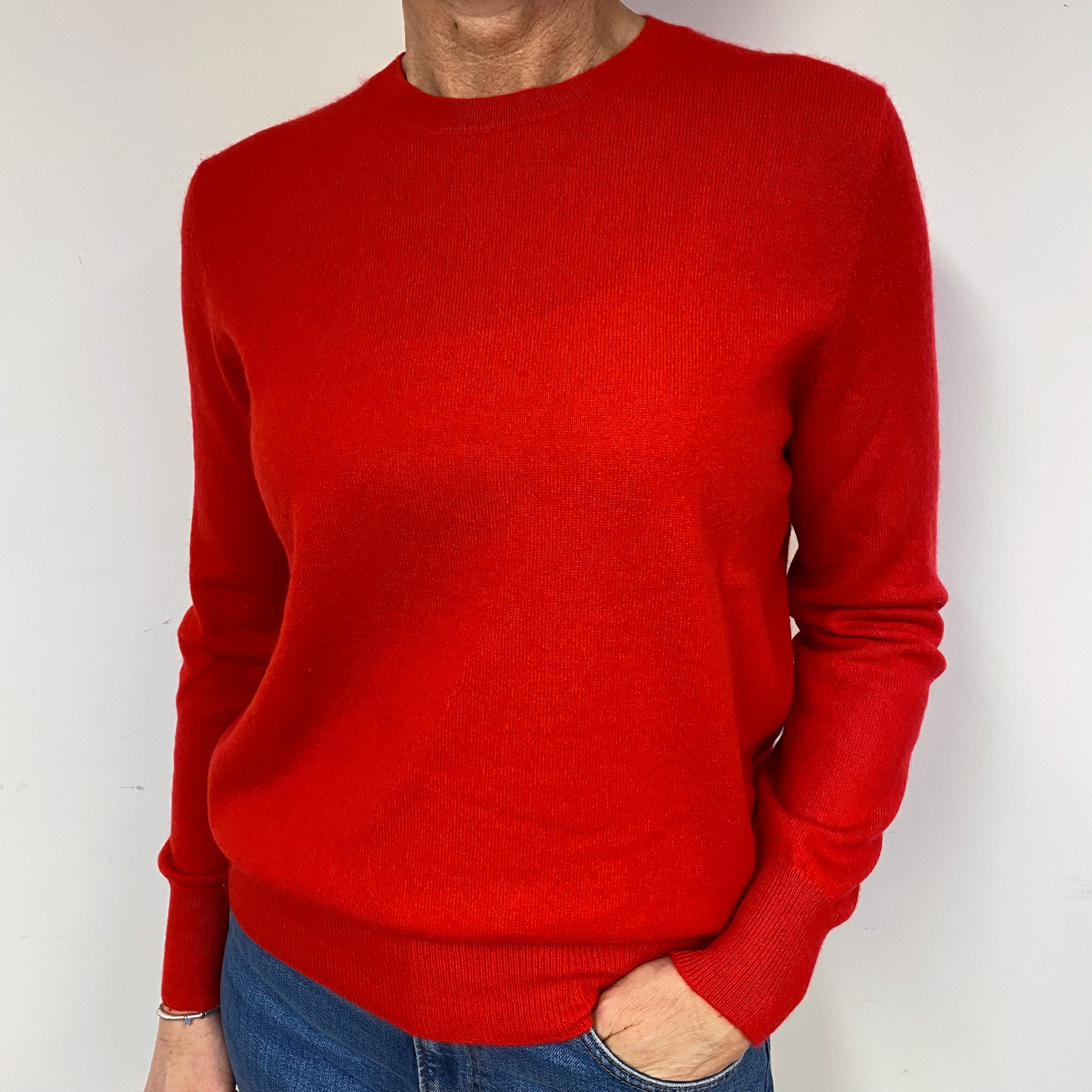 Spanish Red Cashmere Crew Neck Jumper