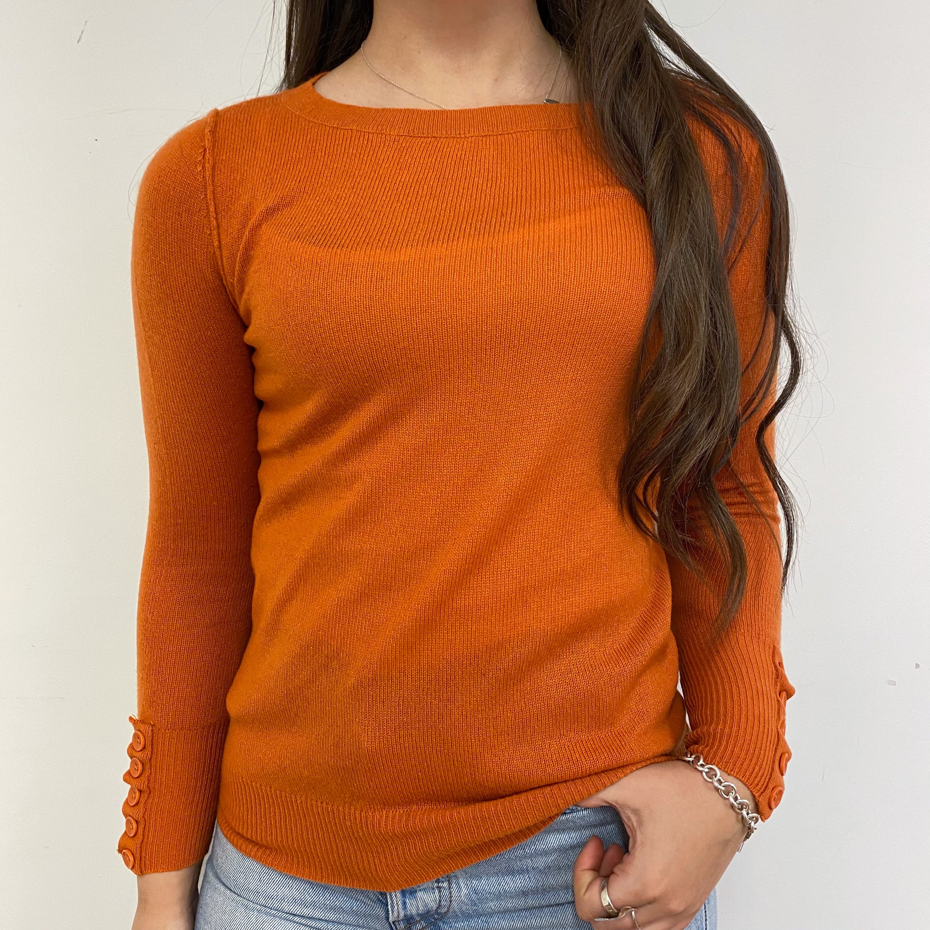 Pumpkin Orange Boat Neck Jumper Extra Small