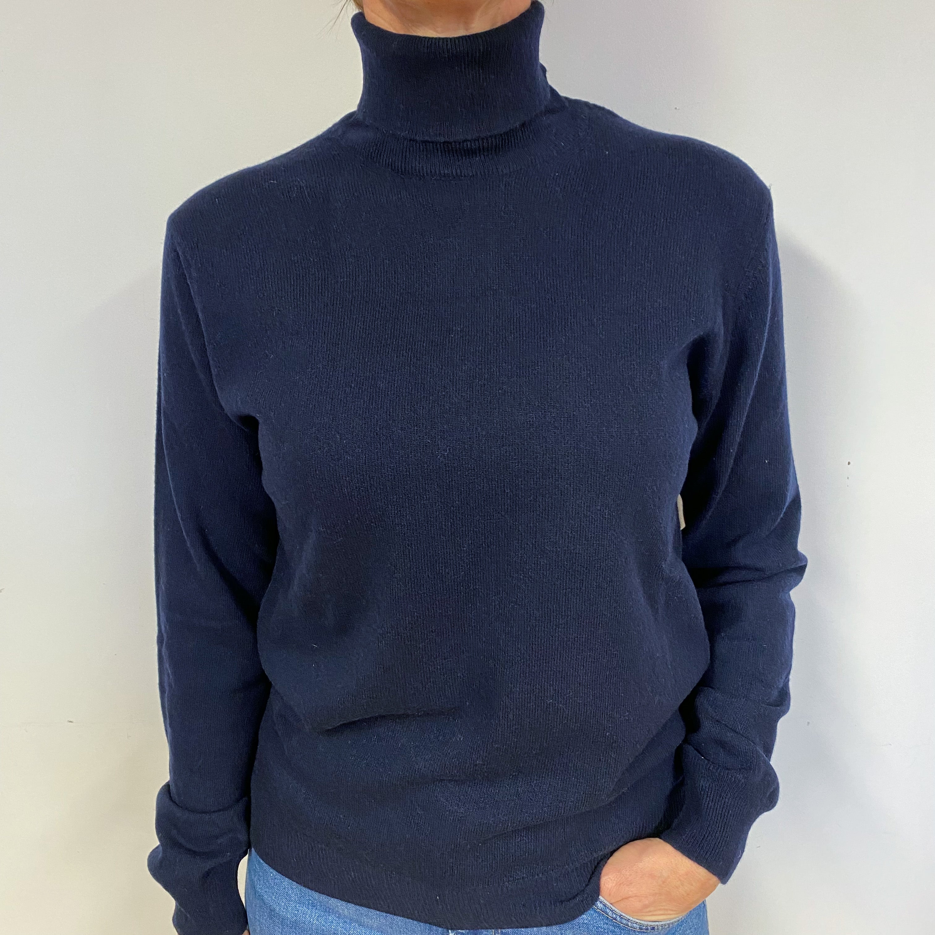 New Italian Navy Blue Unisex Polo Neck Jumper Small-Extra Large ...