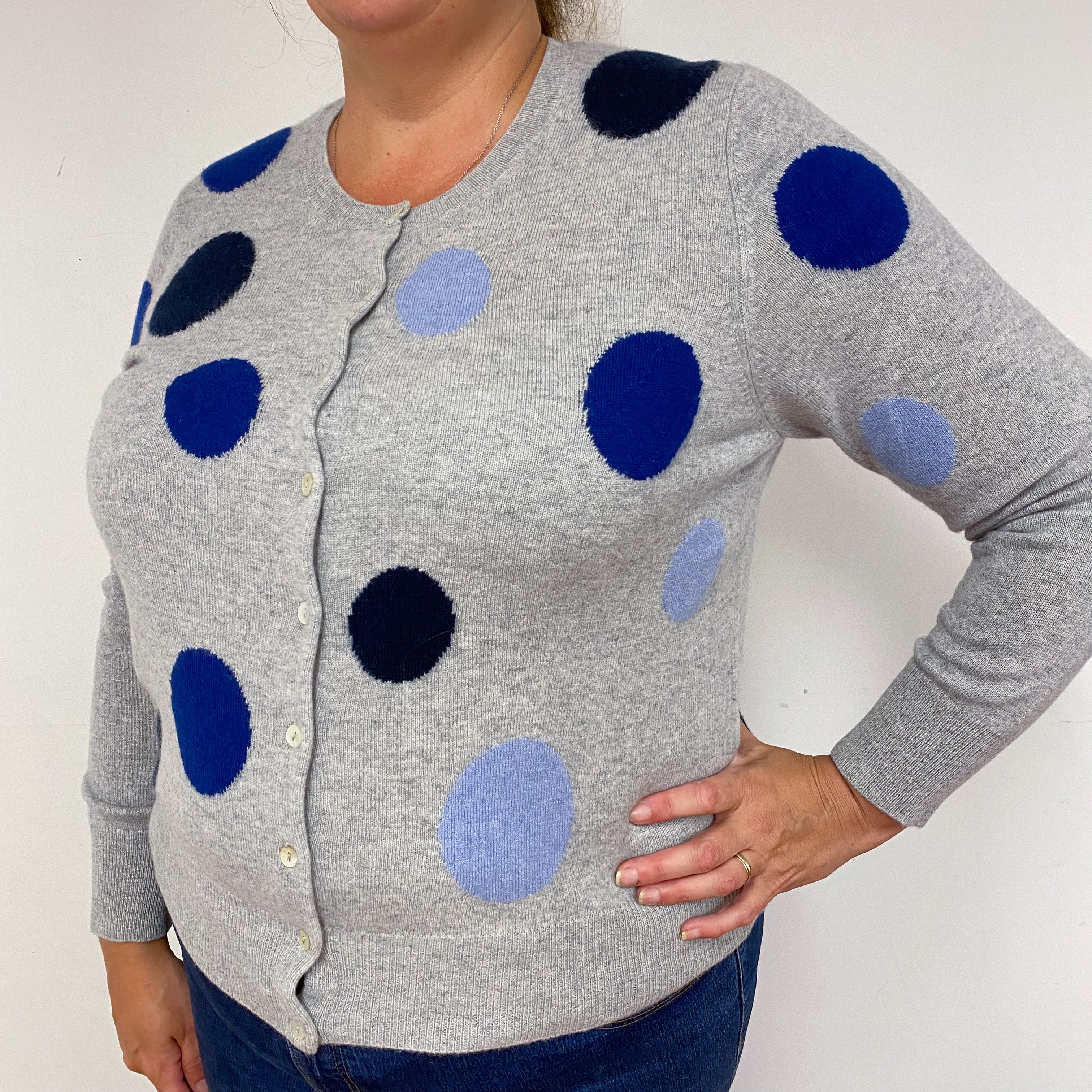 New Grey and Blue Spotty Cardigan Extra  Large