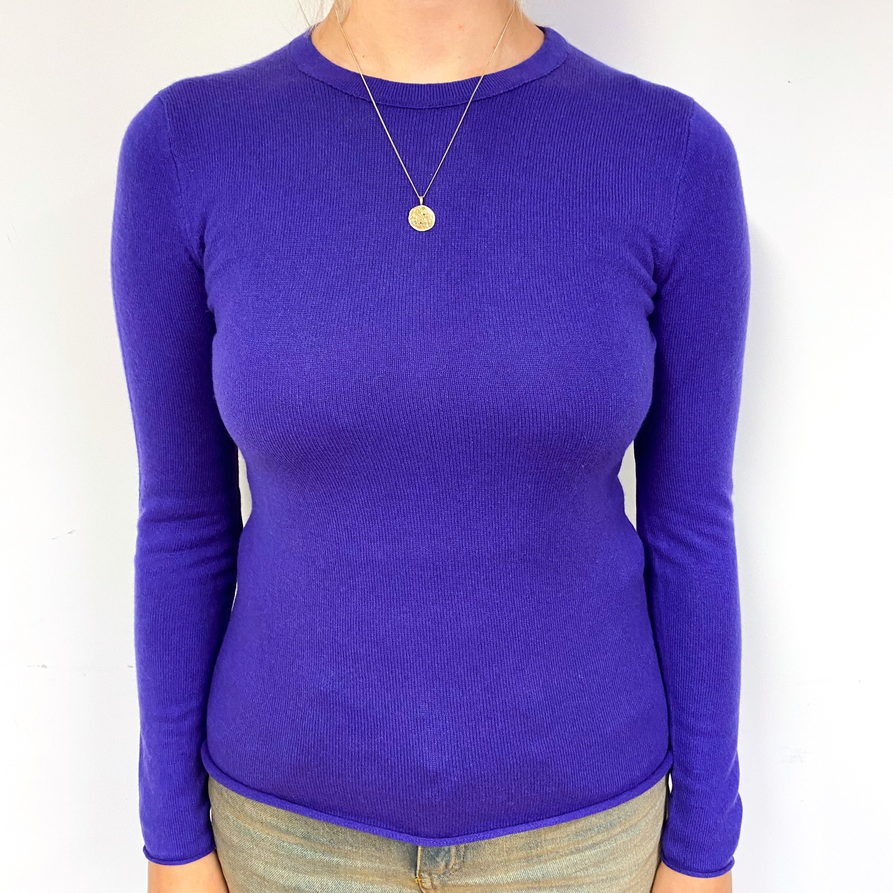 Pansy Purple Crew Neck Jumper Small