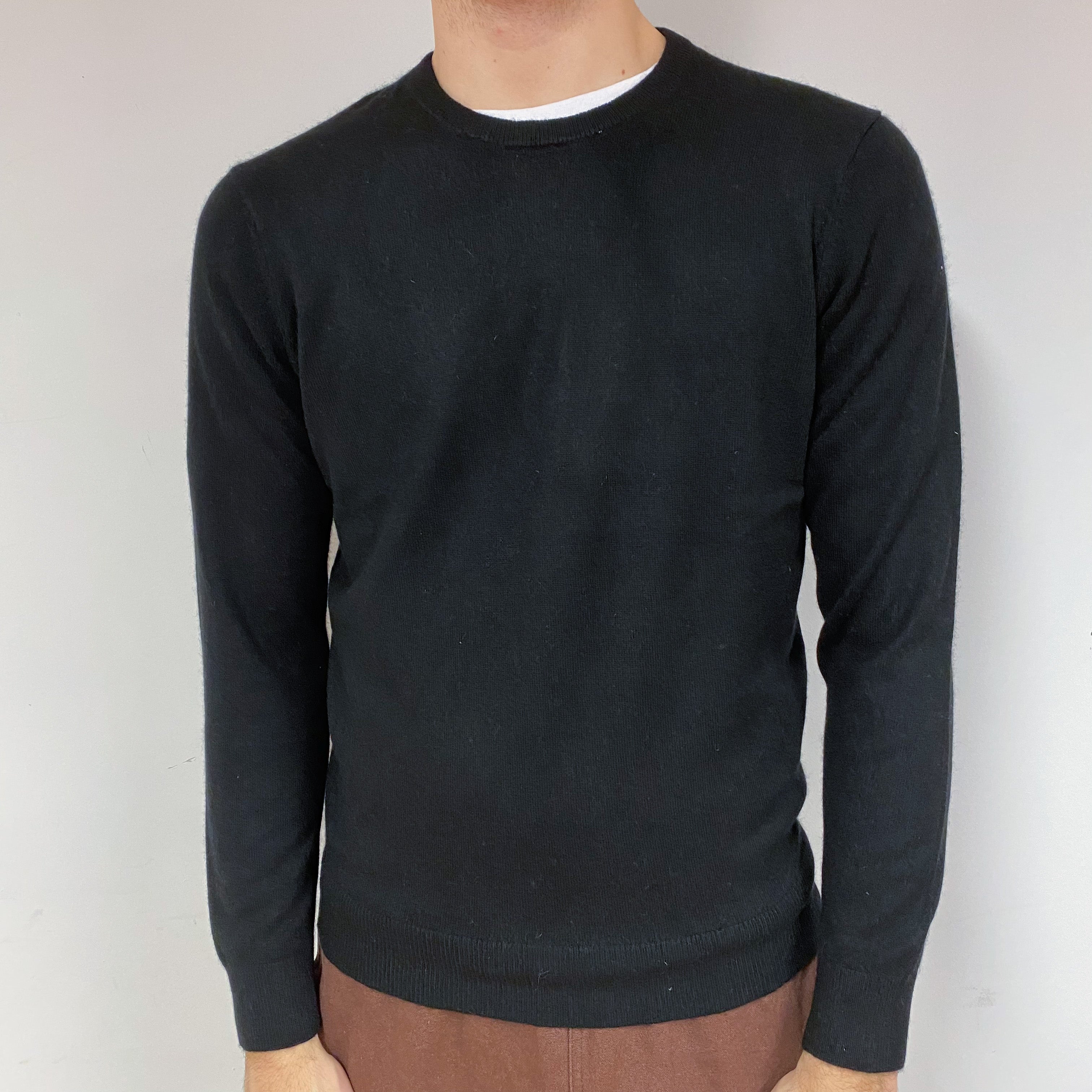 Men’s Black Crew Neck Jumper Large