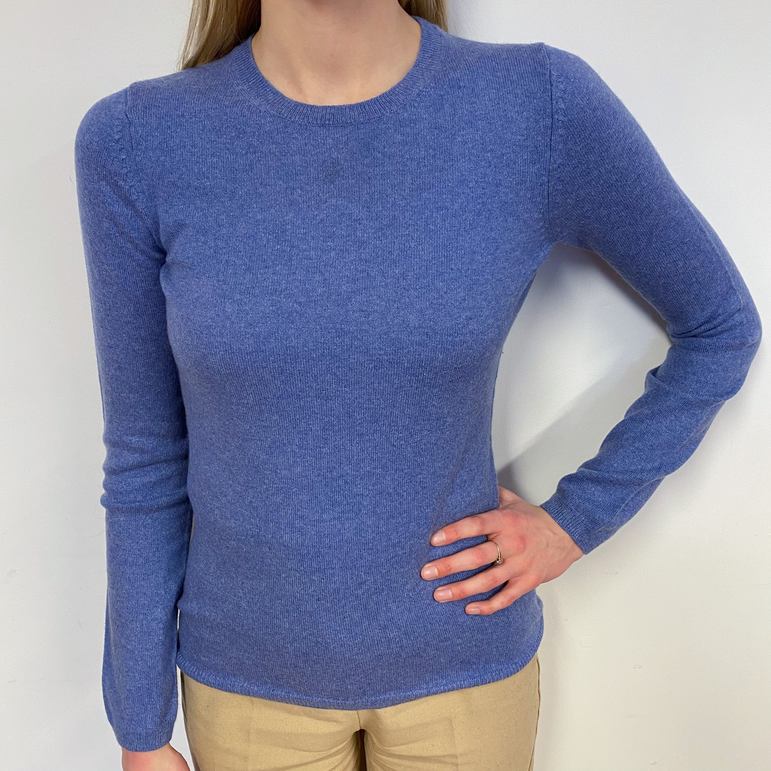 Cornflower Blue Crew Neck Jumper Small