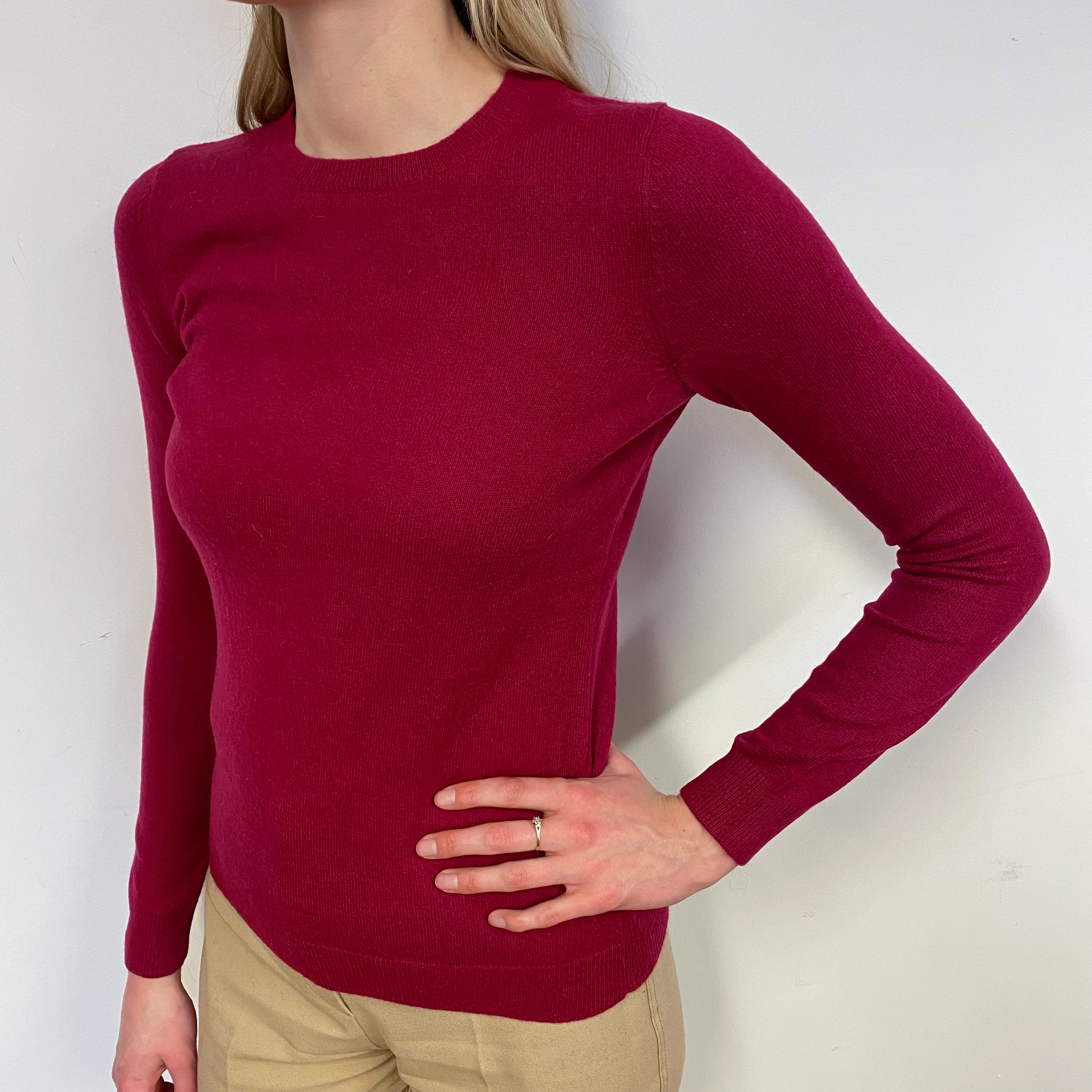 Cherry Pink Crew Neck Jumper Small