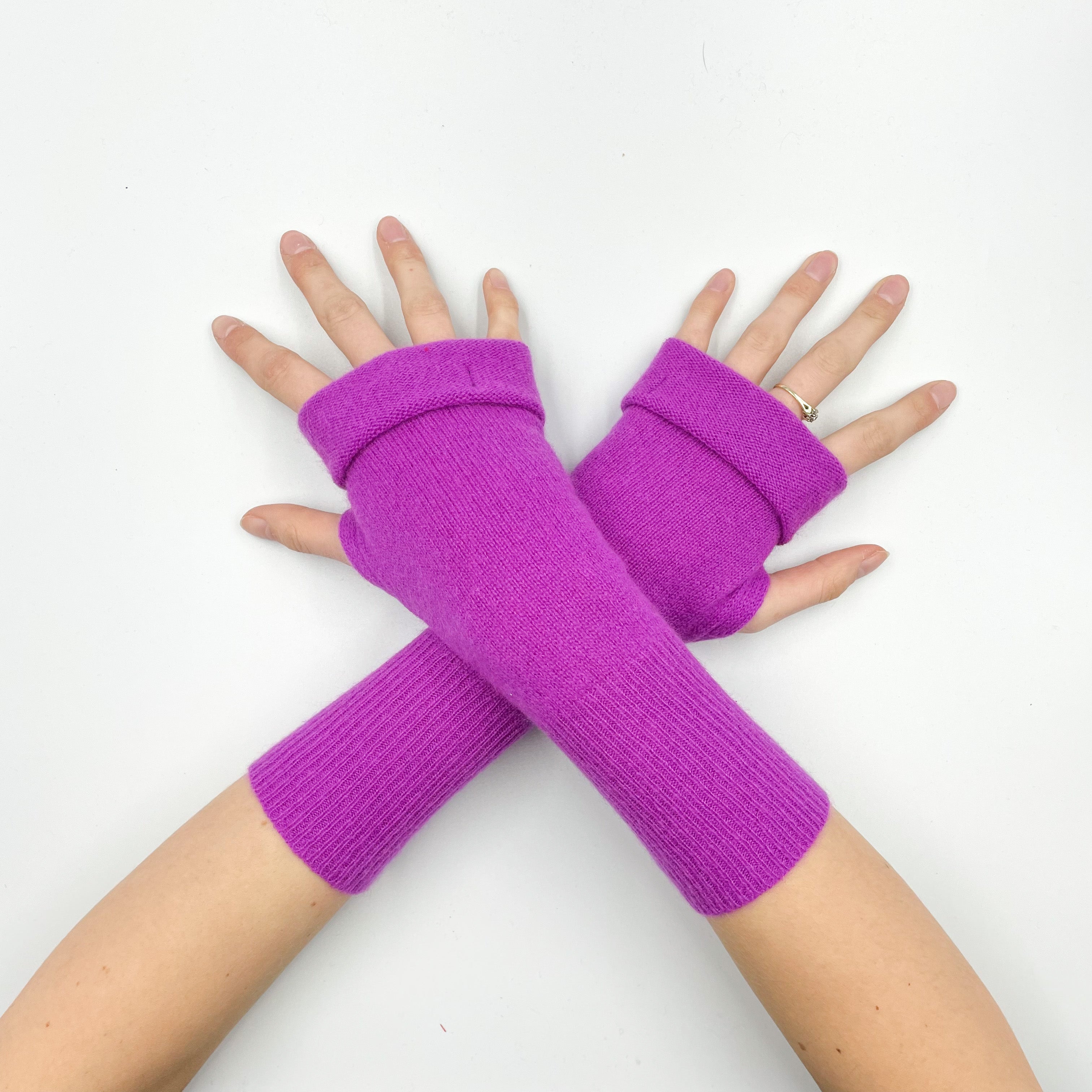 Magenta Pink Fingerless Gloves