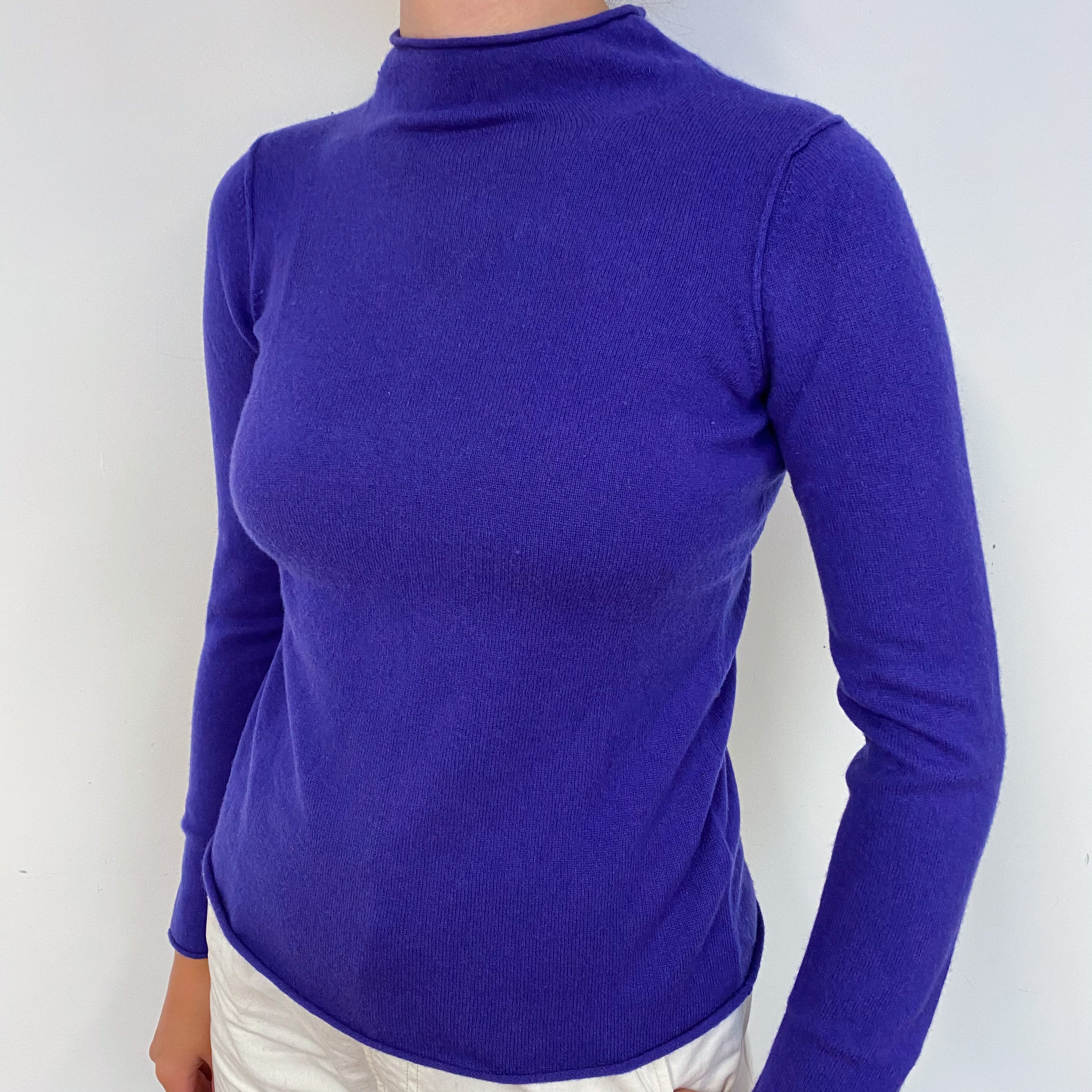 Pansy Purple Turtle Neck Cashmere Jumper Small