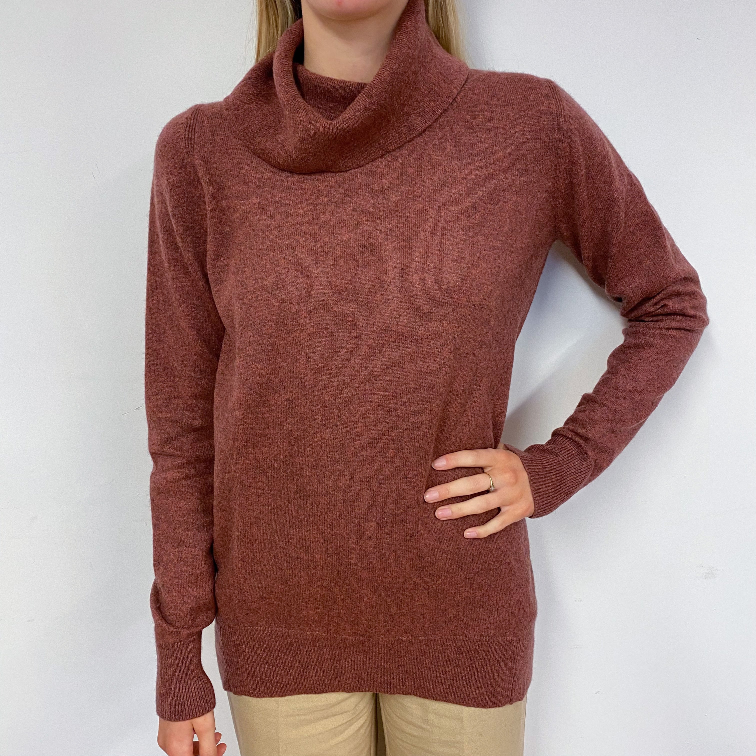 Rusty Rose Cowl Neck Jumper Small