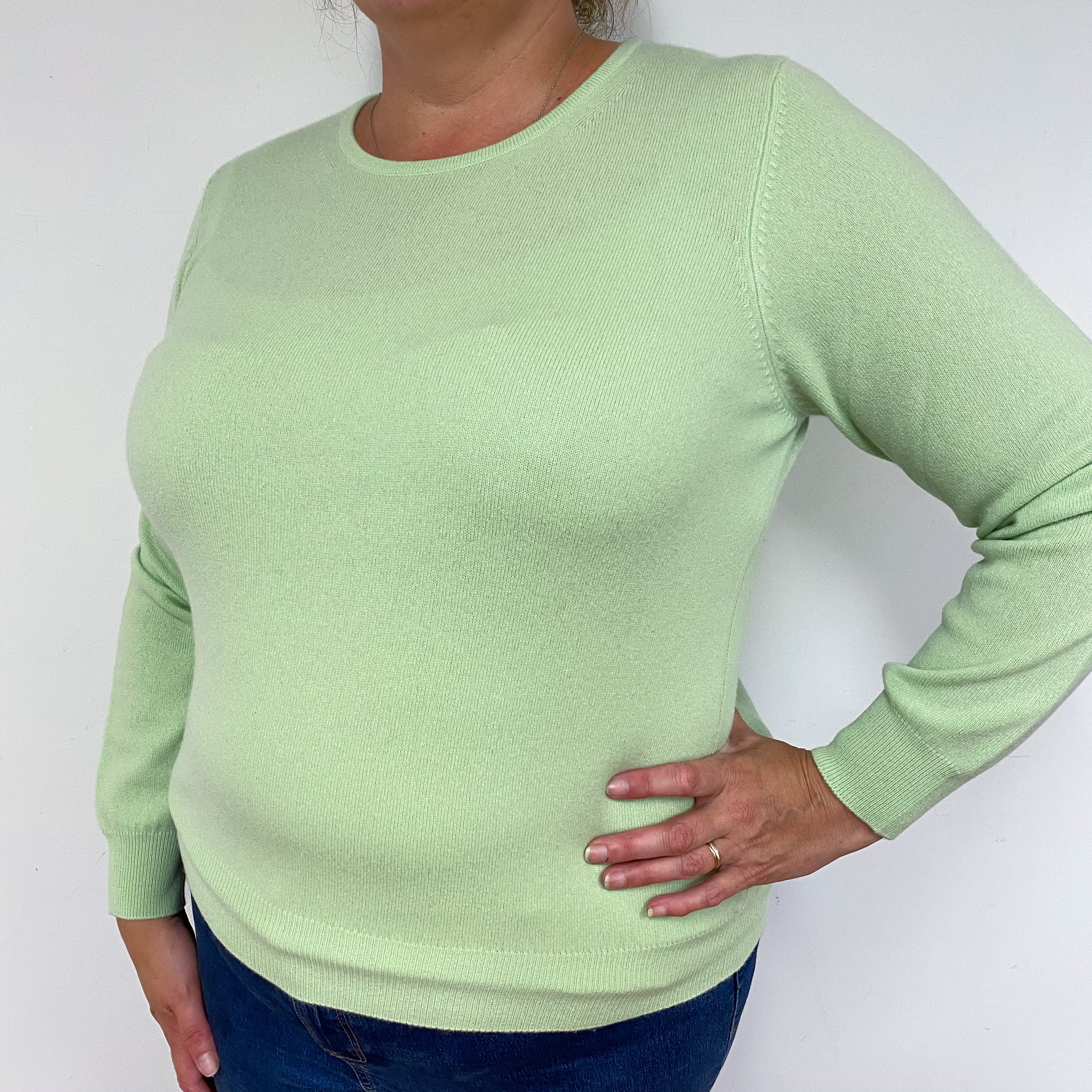 New Hellebore Green Crew Neck Jumper Extra  Large