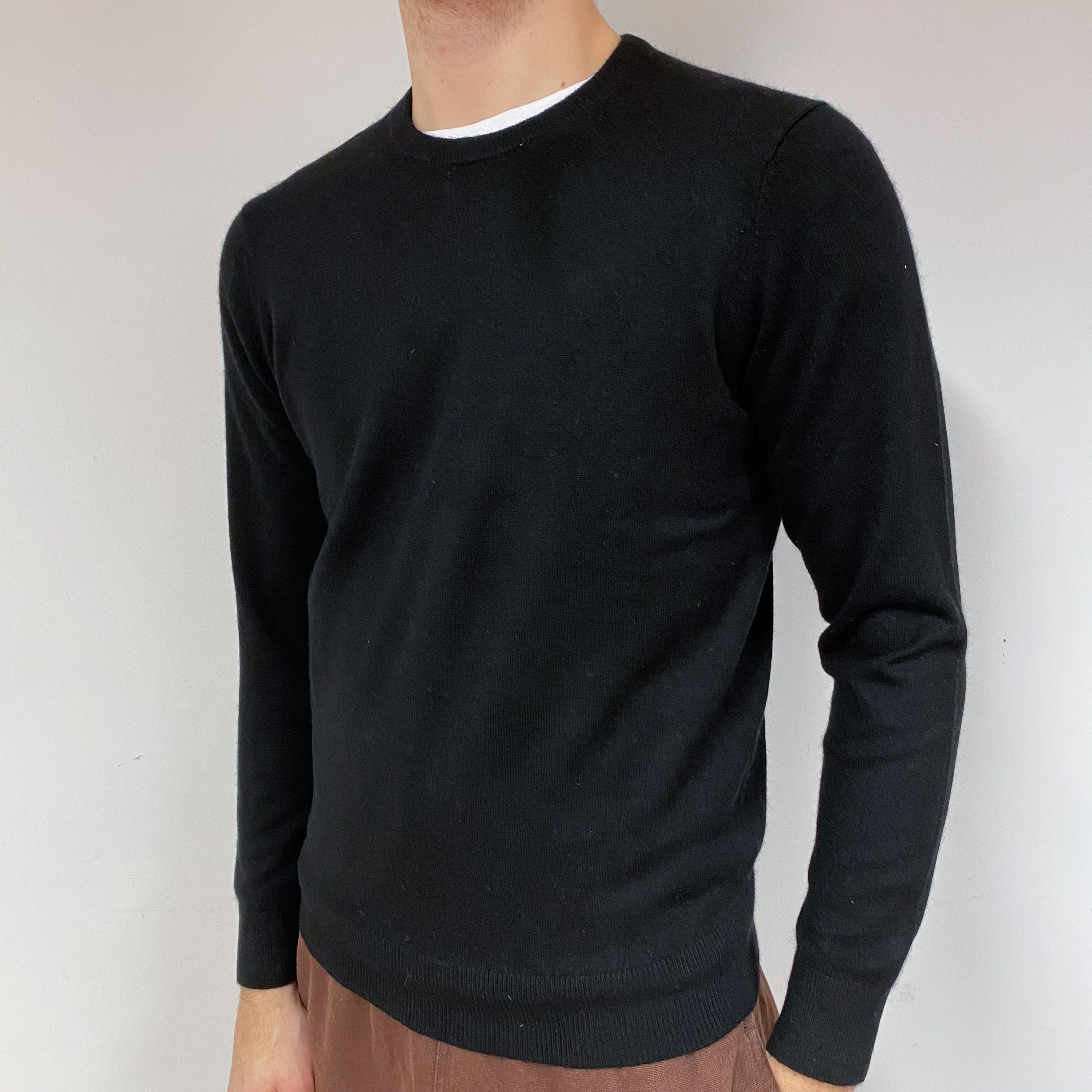 Men’s Black Crew Neck Jumper Large