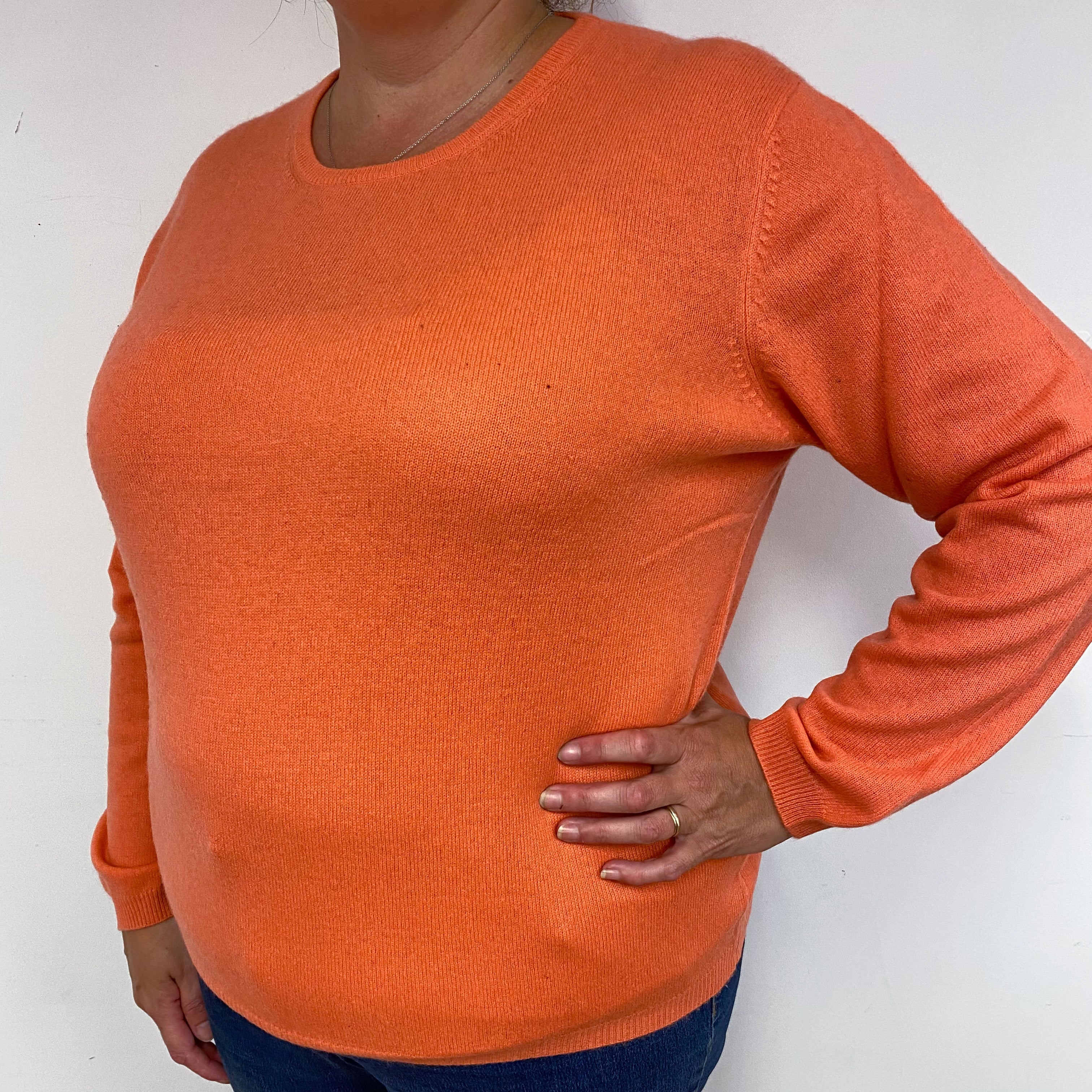 Sunset Orange Crew Neck Jumper Extra  Large