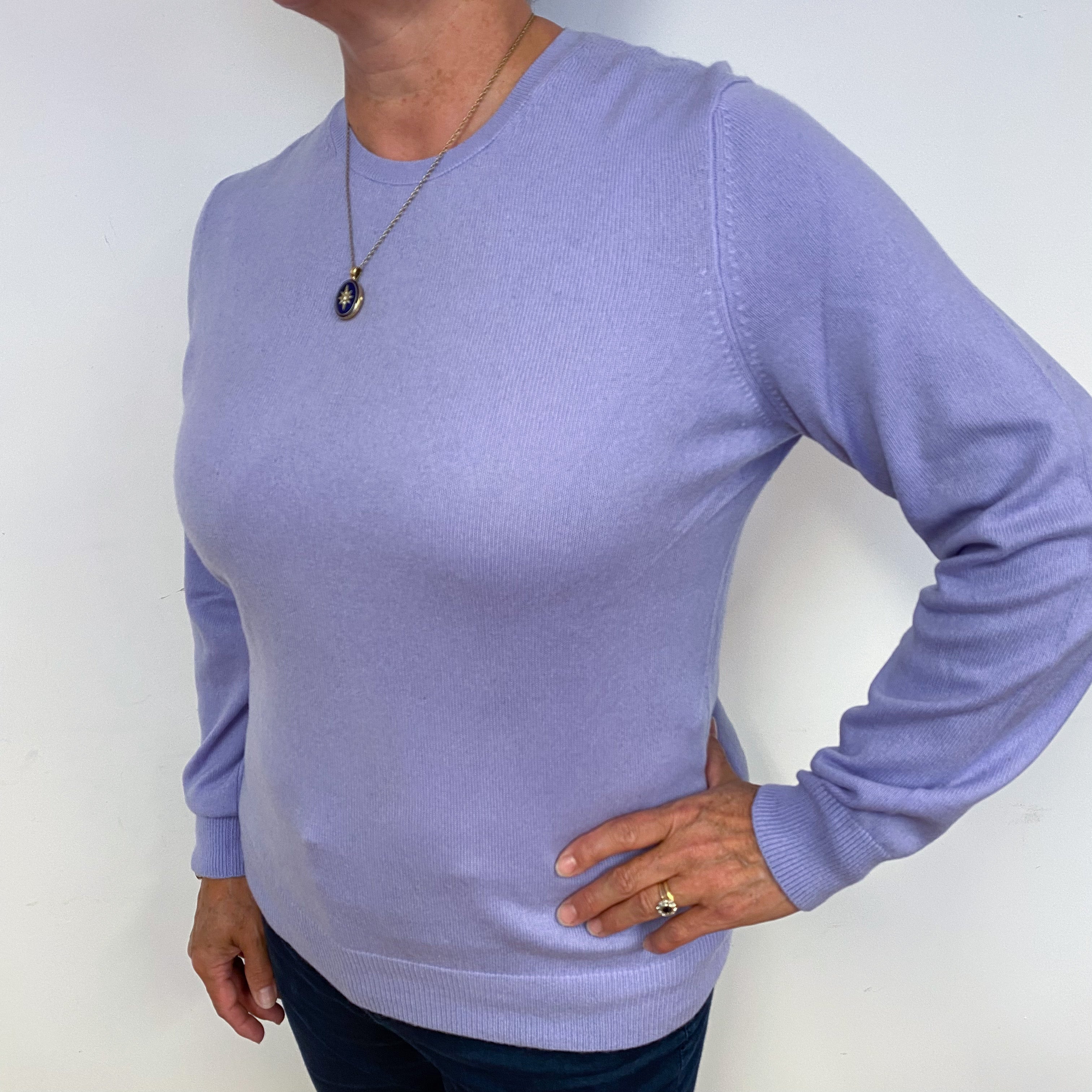 Pale Lavender Crew Neck Jumper Large