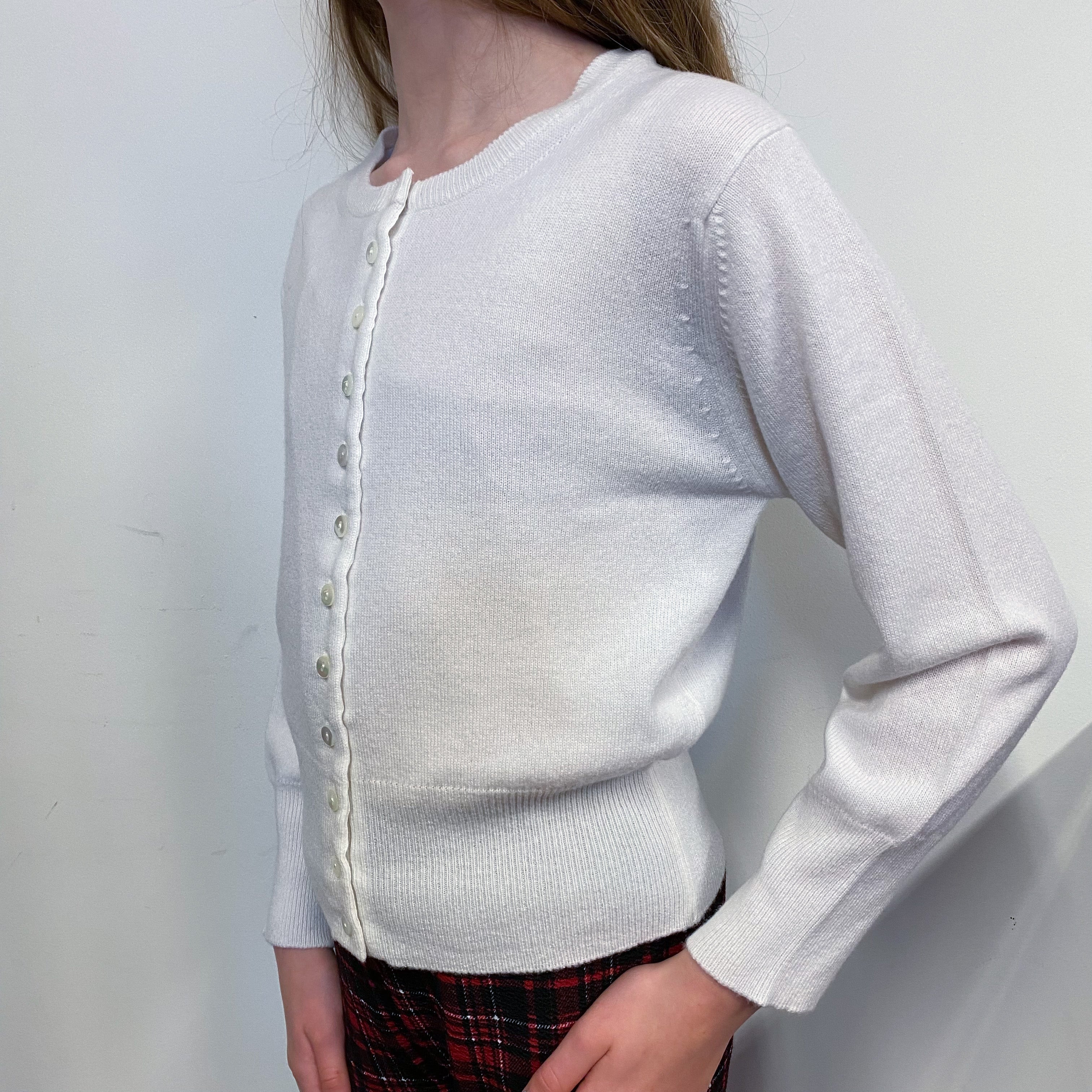 Children’s Ivory Crew Neck Cardigan Age 9-10