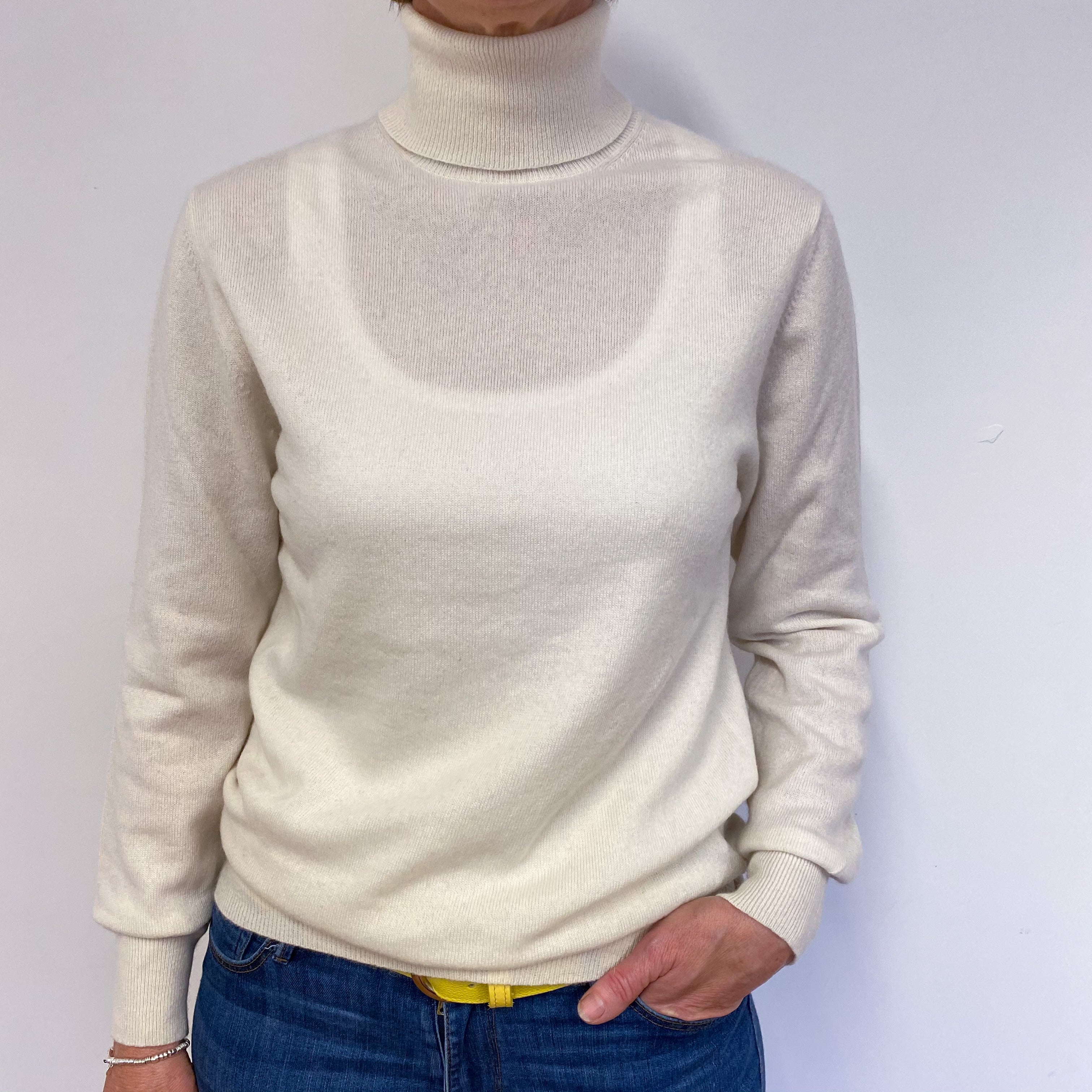 Clotted Cream Polo Neck Jumper Medium