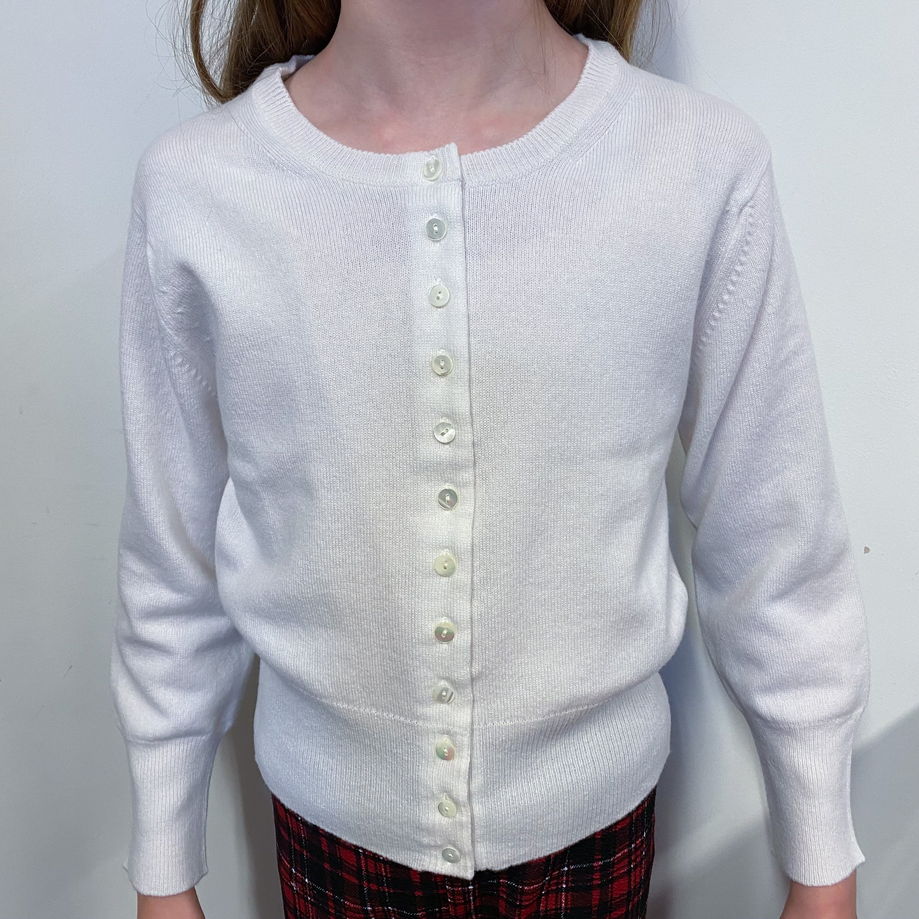 Children’s Ivory Crew Neck Cardigan Age 9-10