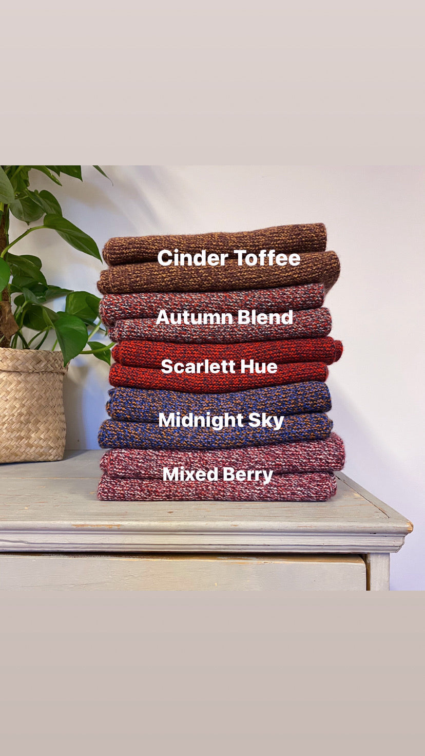 Brand New Scottish Cashmere Scarf Mixed Berry