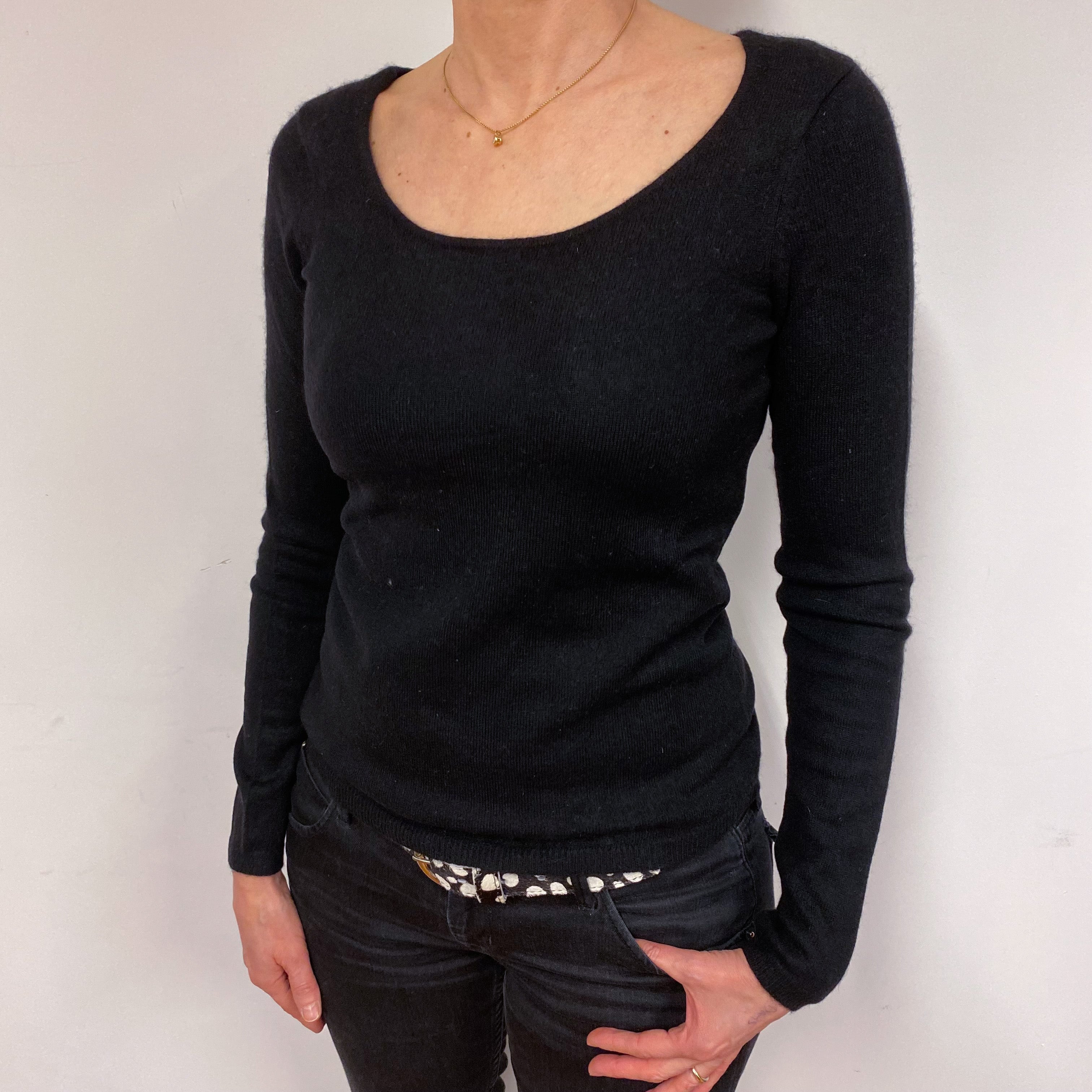 Black Scoop Neck Jumper Small