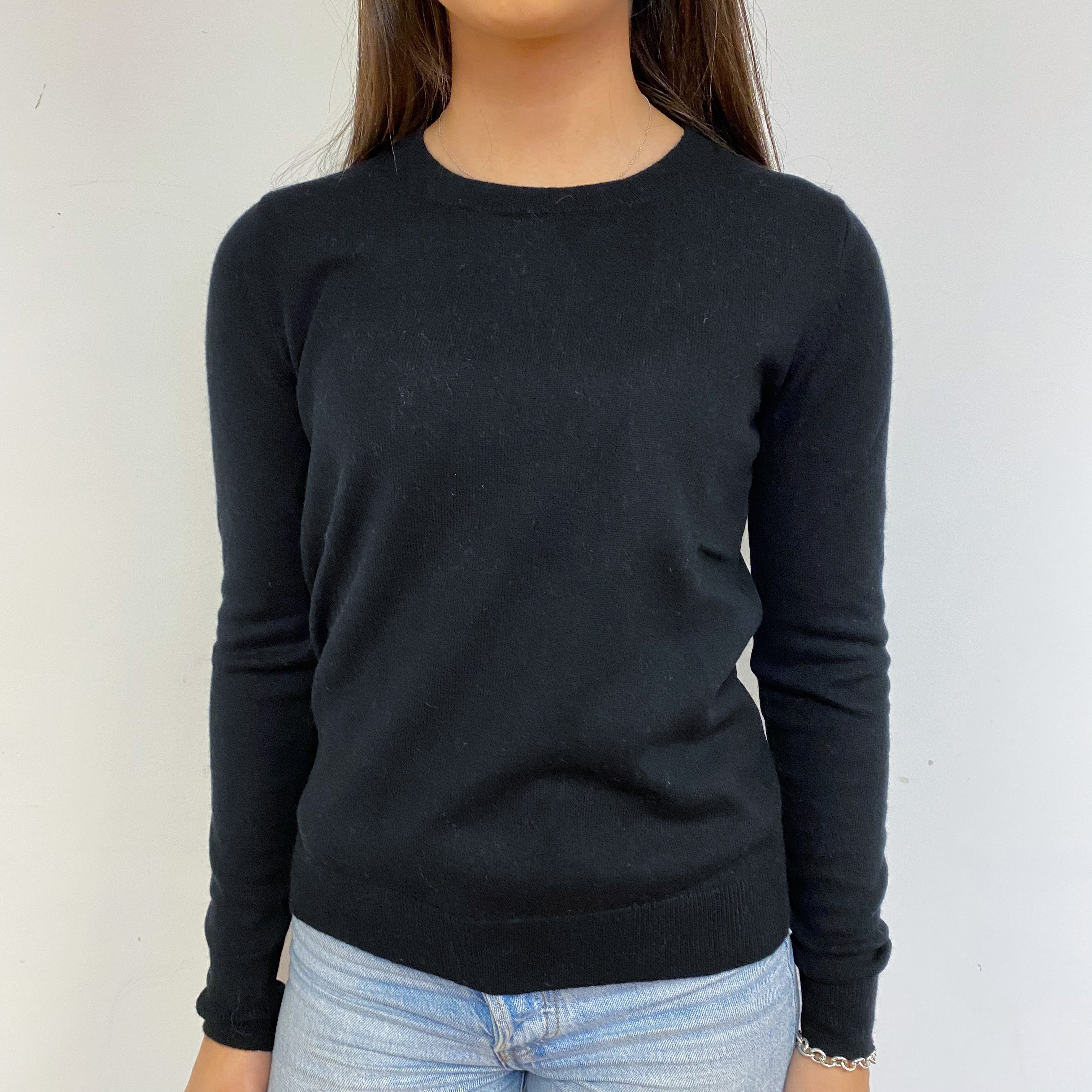 Classic Black Crew Neck Jumper Extra Small