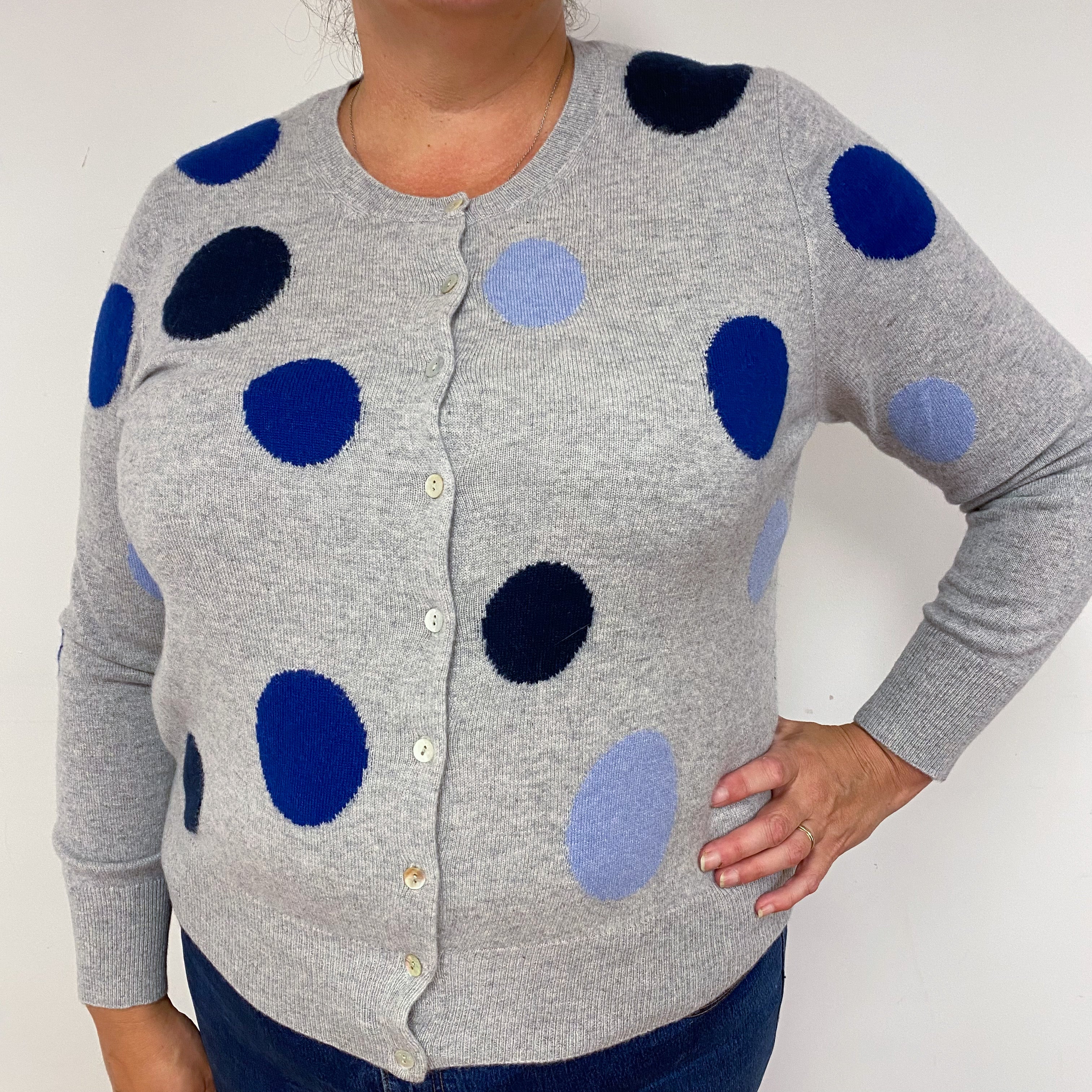 New Grey and Blue Spotty Cardigan Extra  Large