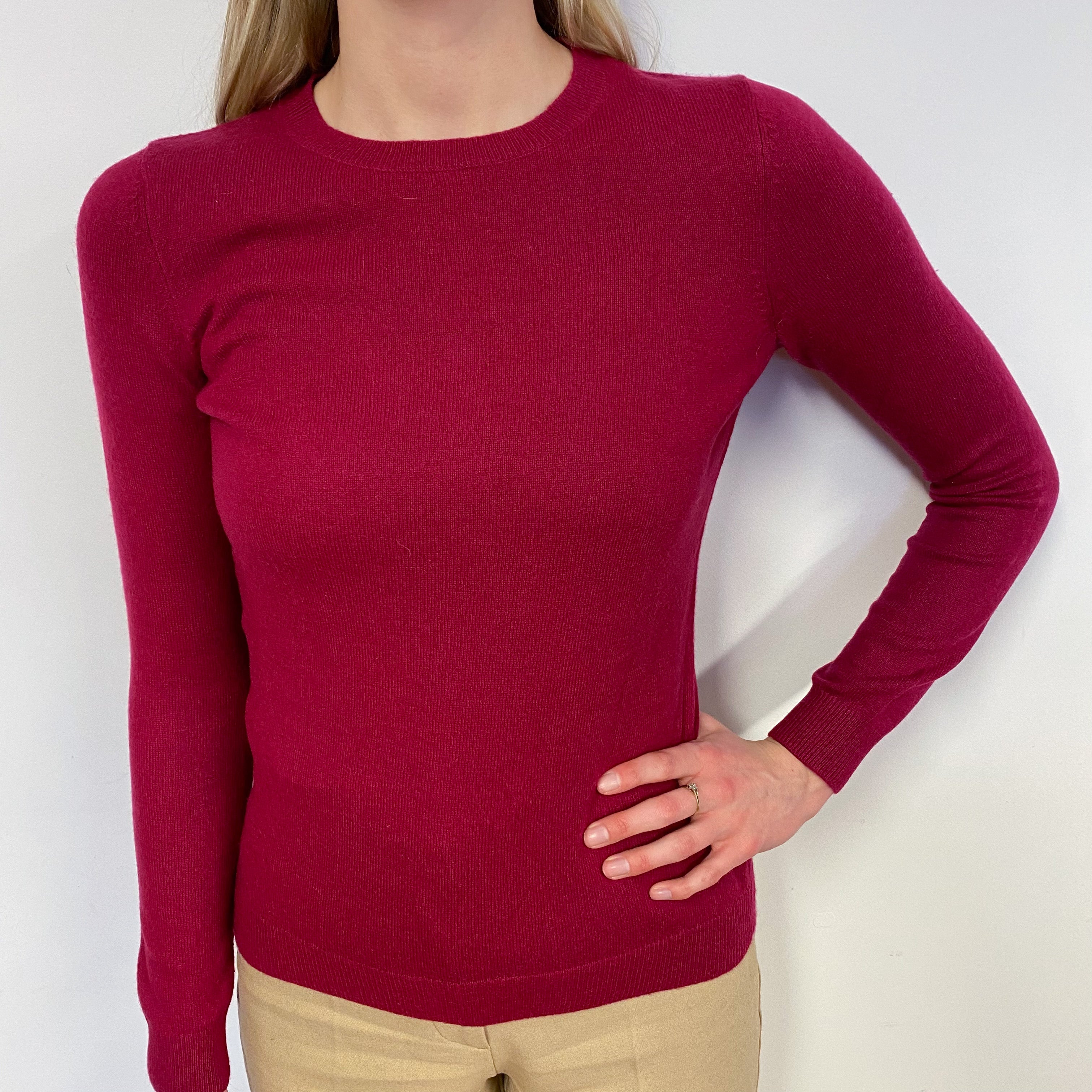 Cherry Pink Crew Neck Jumper Small