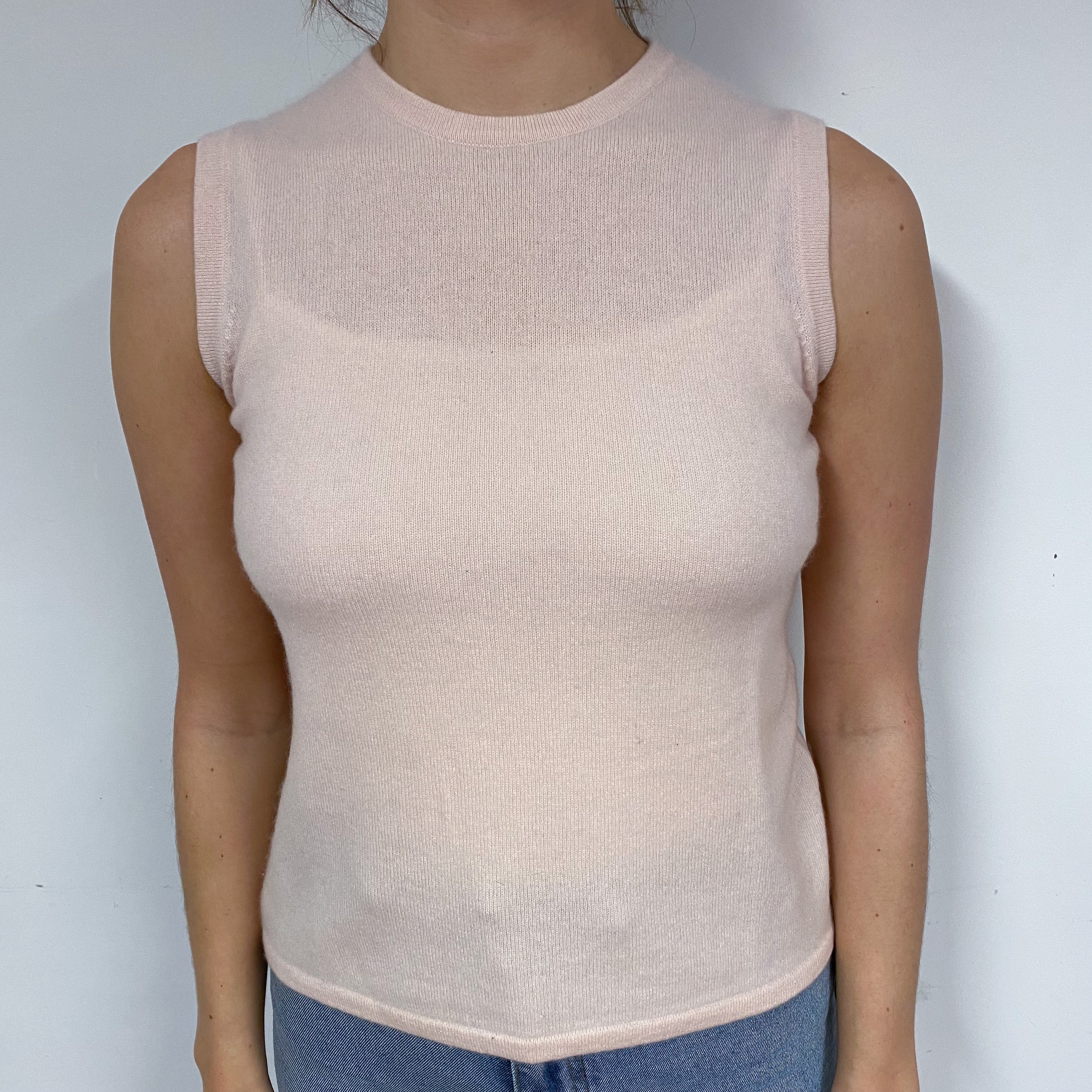 Shell Pink Cashmere Tank Top Small