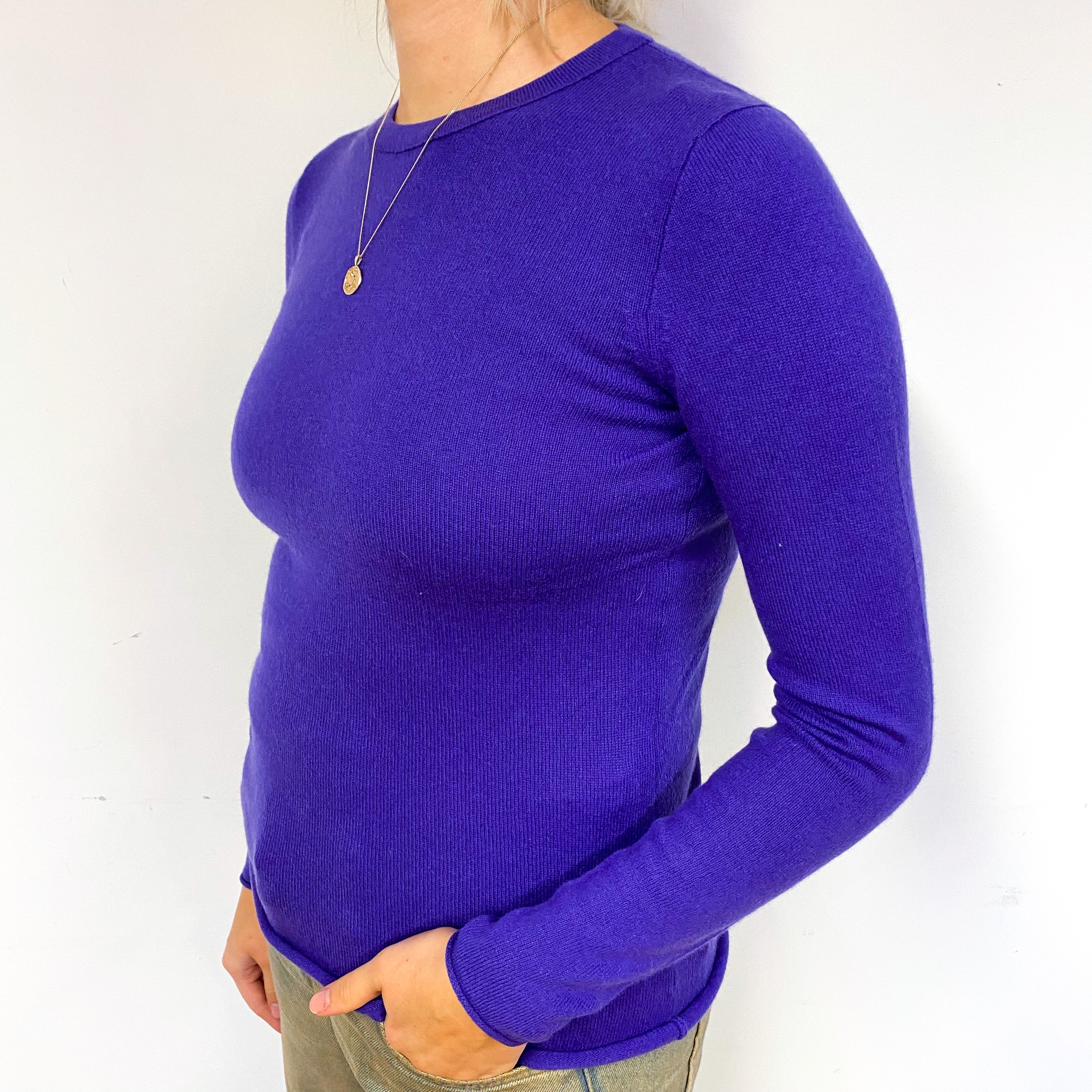 Pansy Purple Crew Neck Jumper Small