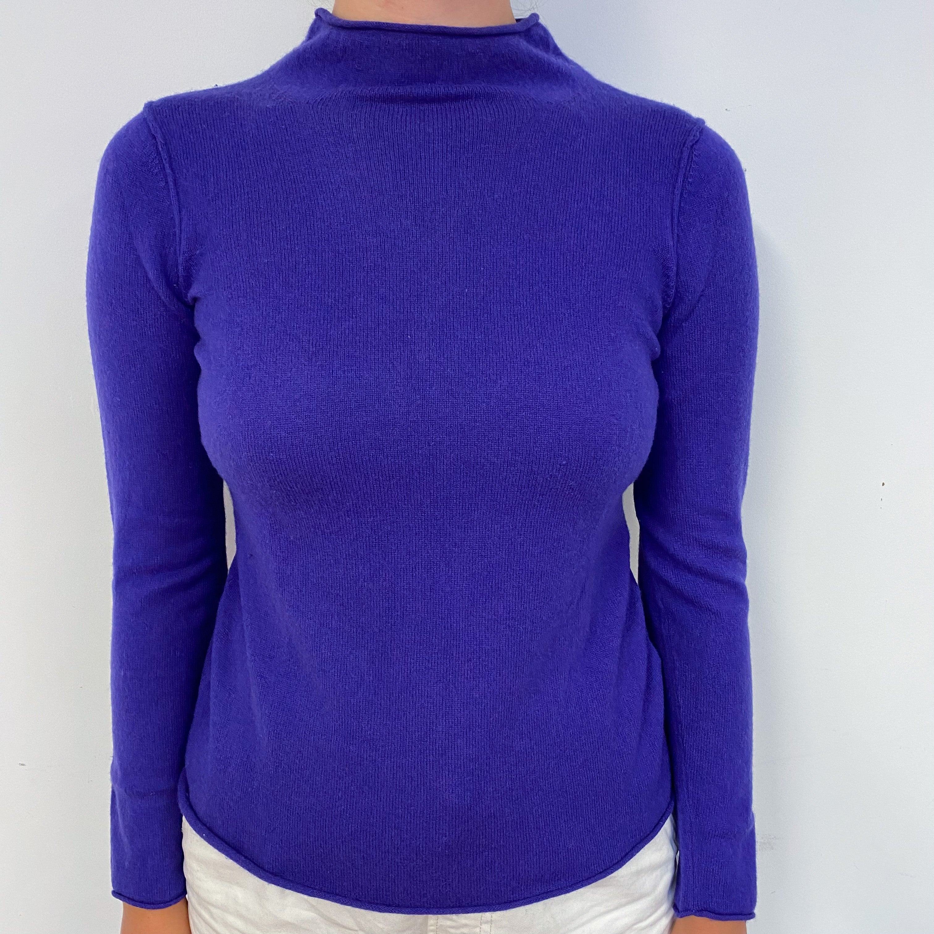 Pansy Purple Turtle Neck Cashmere Jumper Small