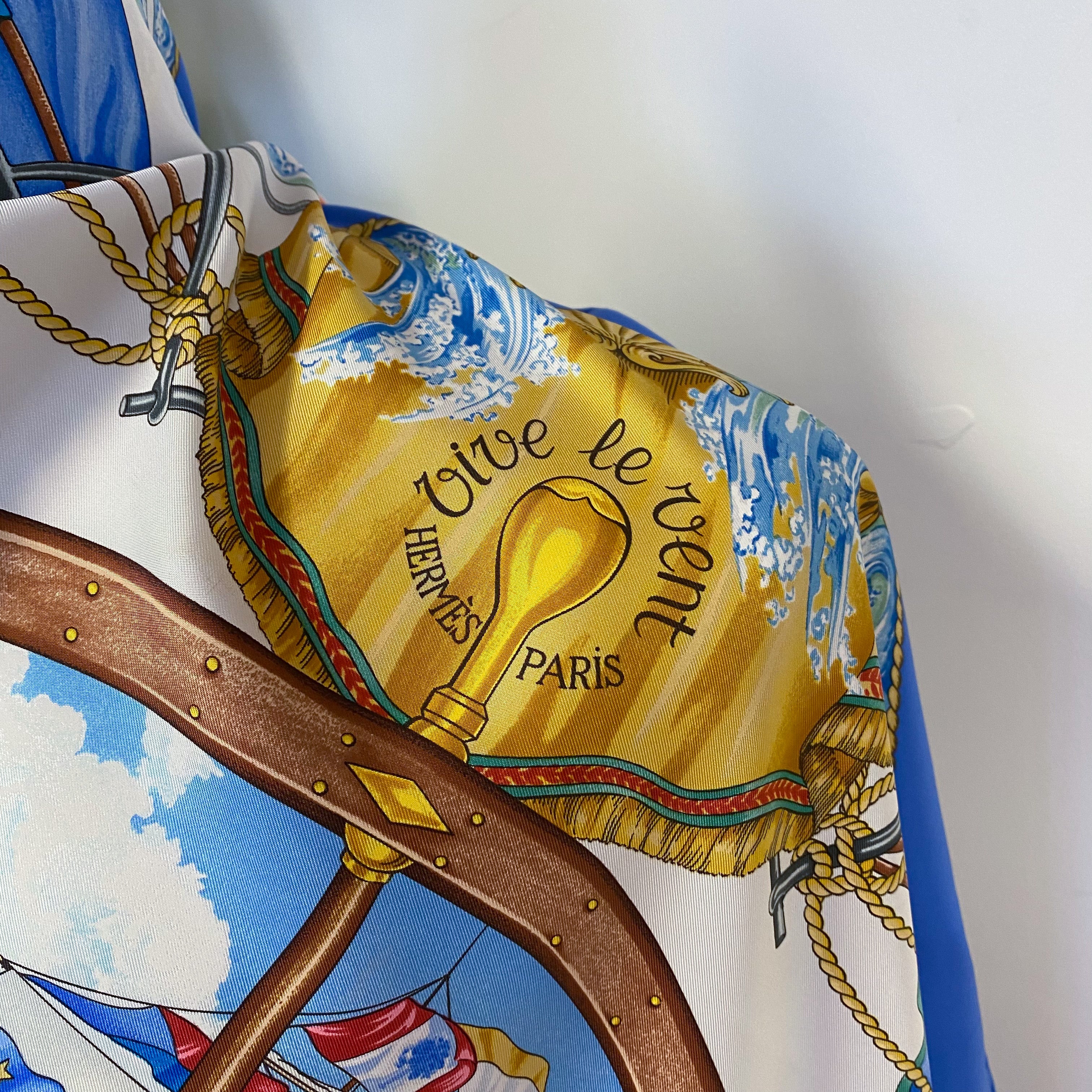 Boxed Hermes Vive le Vent Vintage Silk Scarf