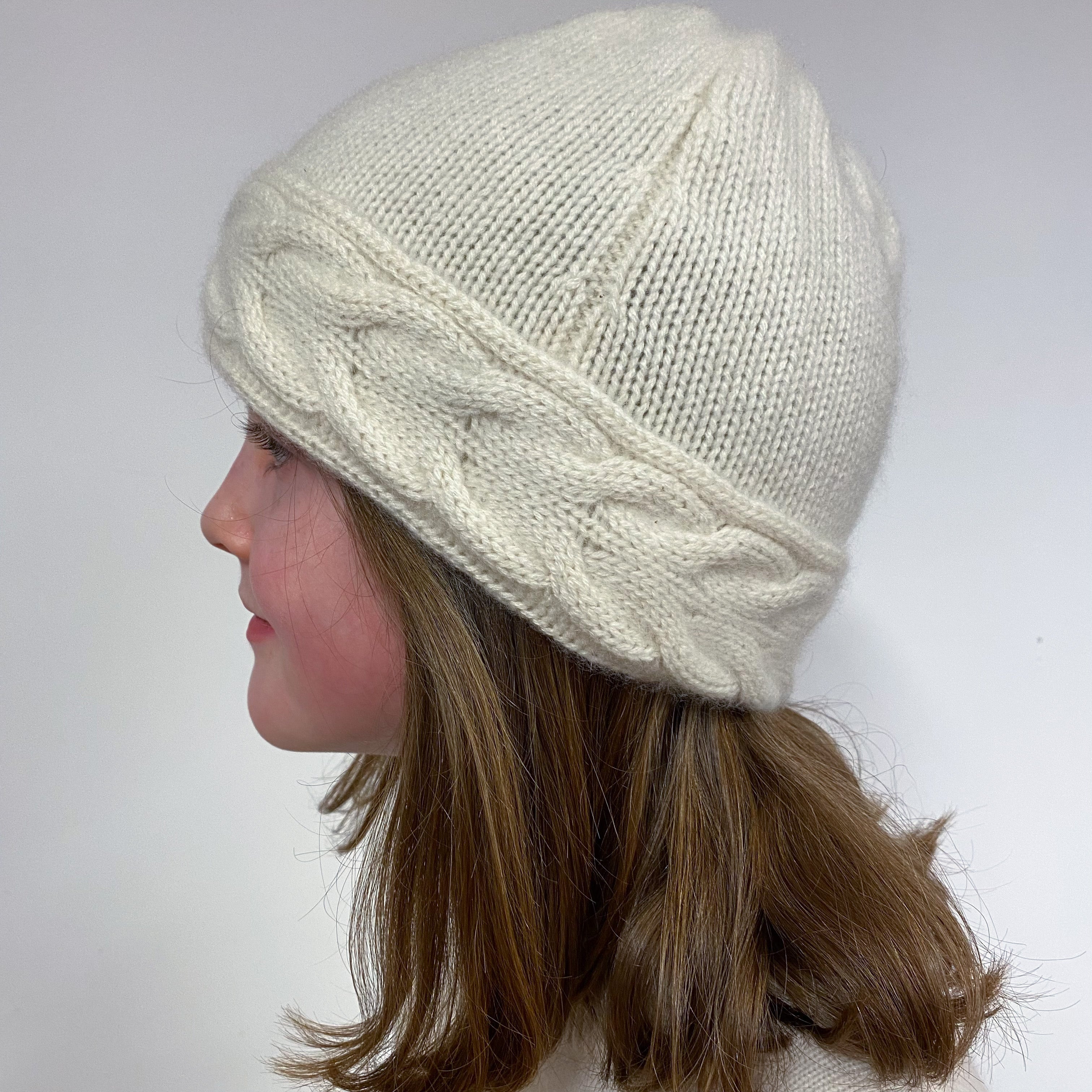 Children’s Cream Chunky Cashmere Hat