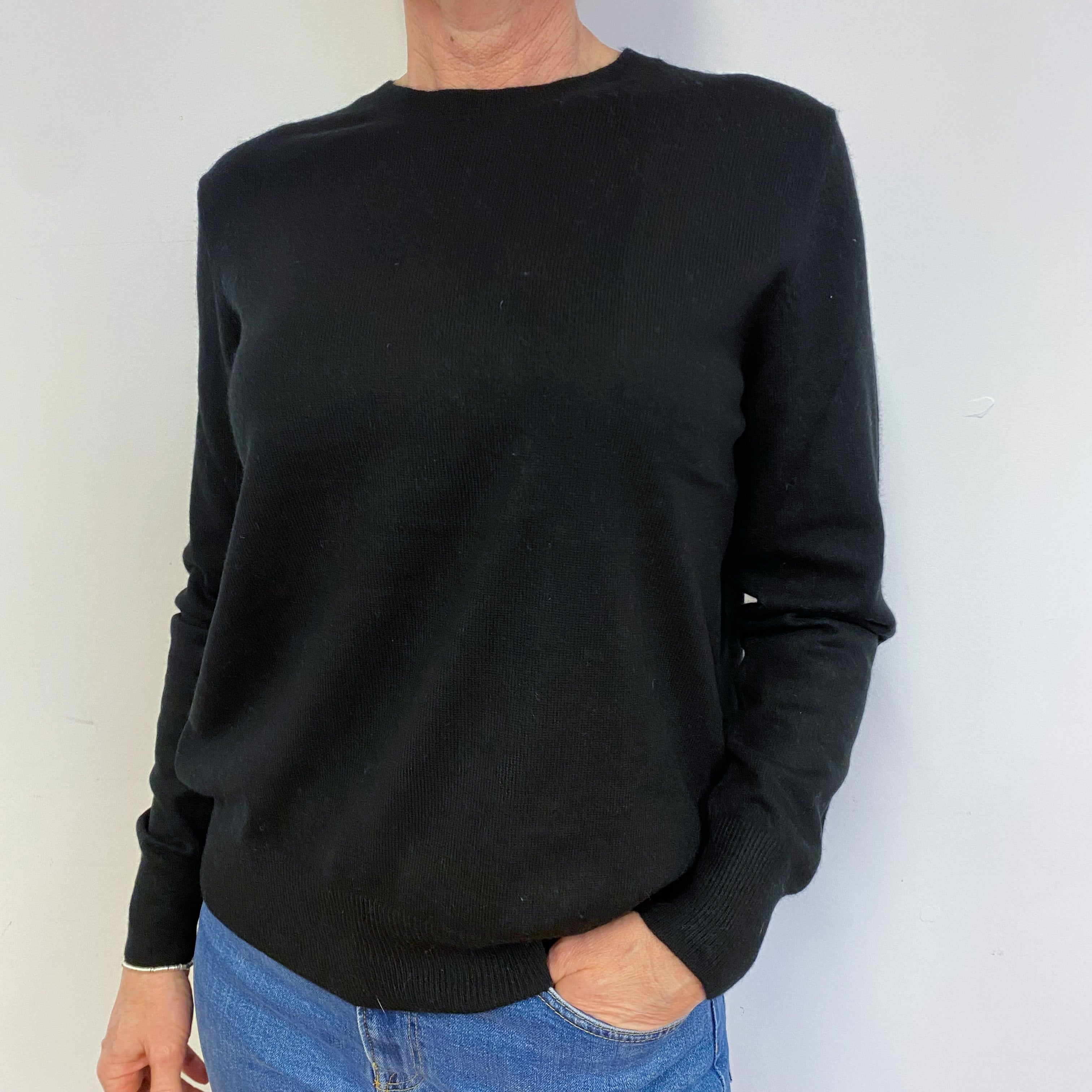 Black Crew Neck Jumper Medium