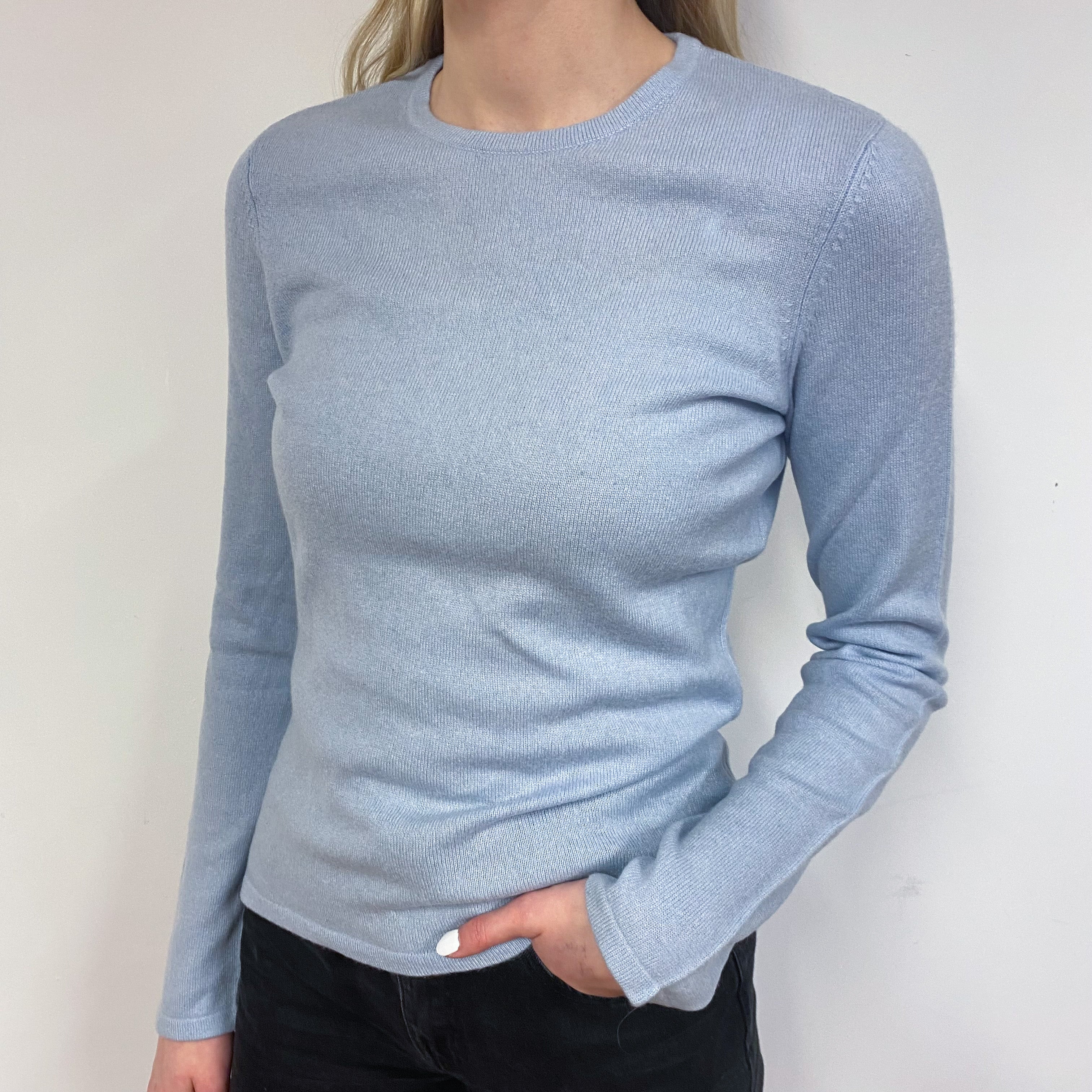 Powder Blue Crew Neck Jumper Small