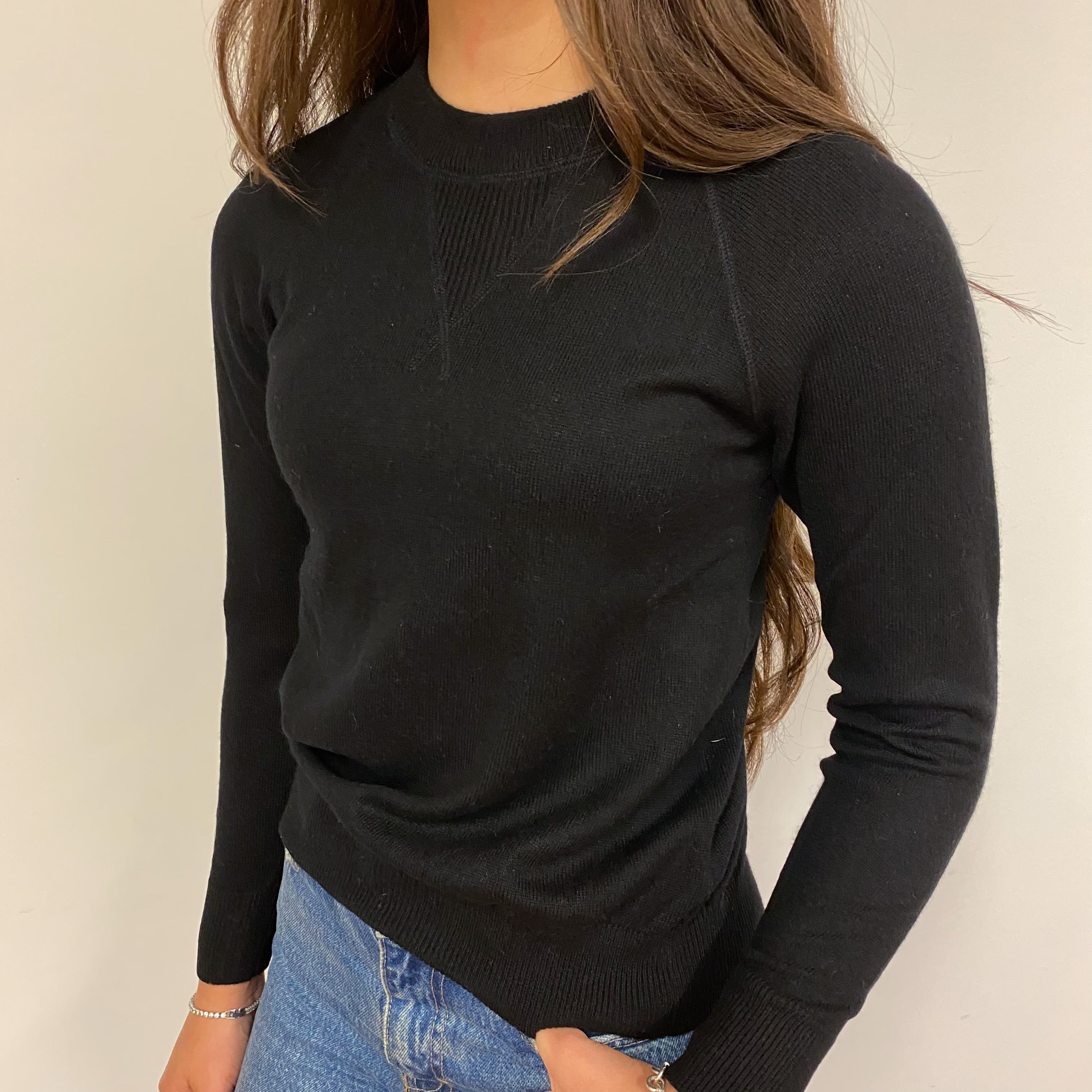 Classic Black Crew Neck Jumper Extra Small