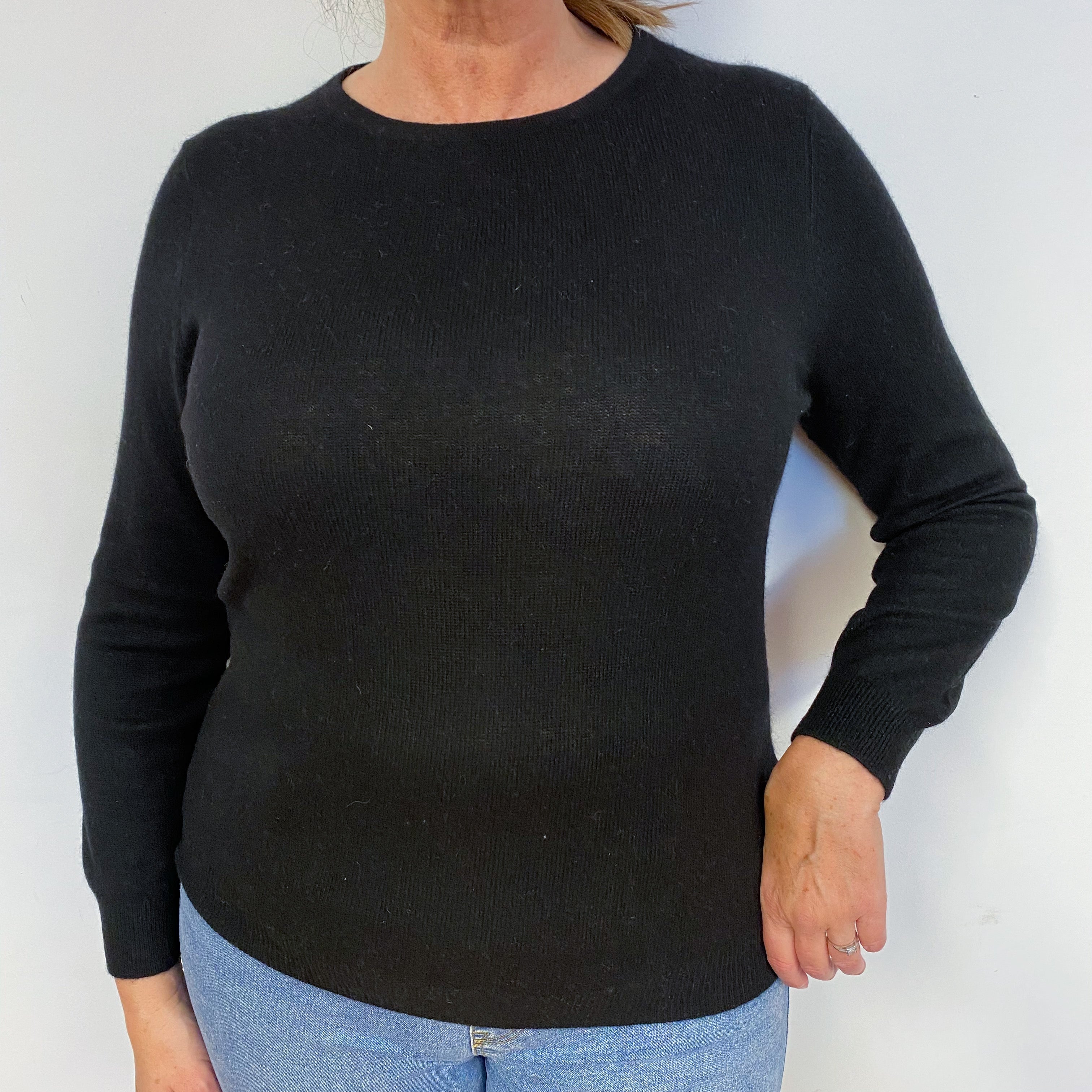 Black Crew Neck Jumper Large