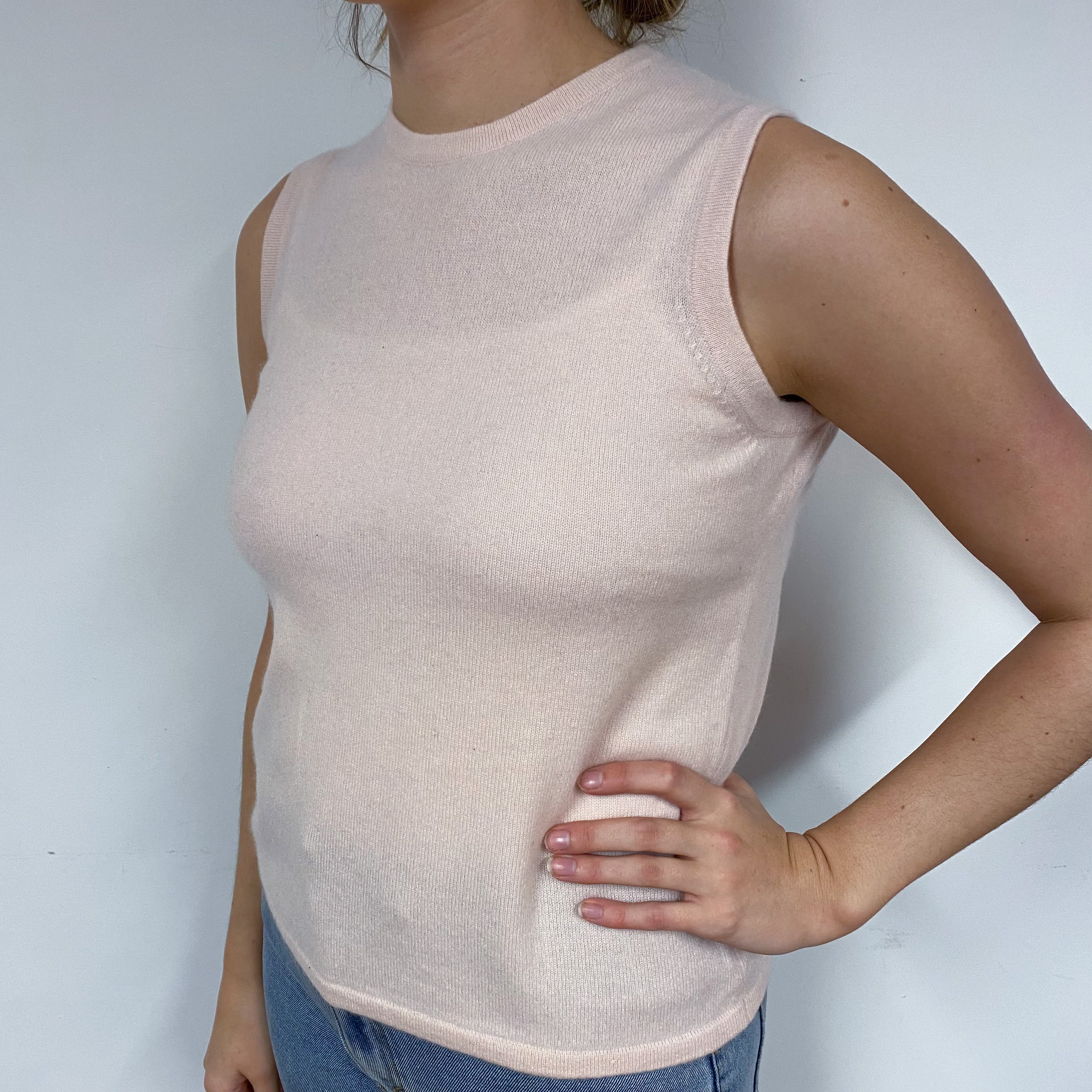 Shell Pink Cashmere Tank Top Small