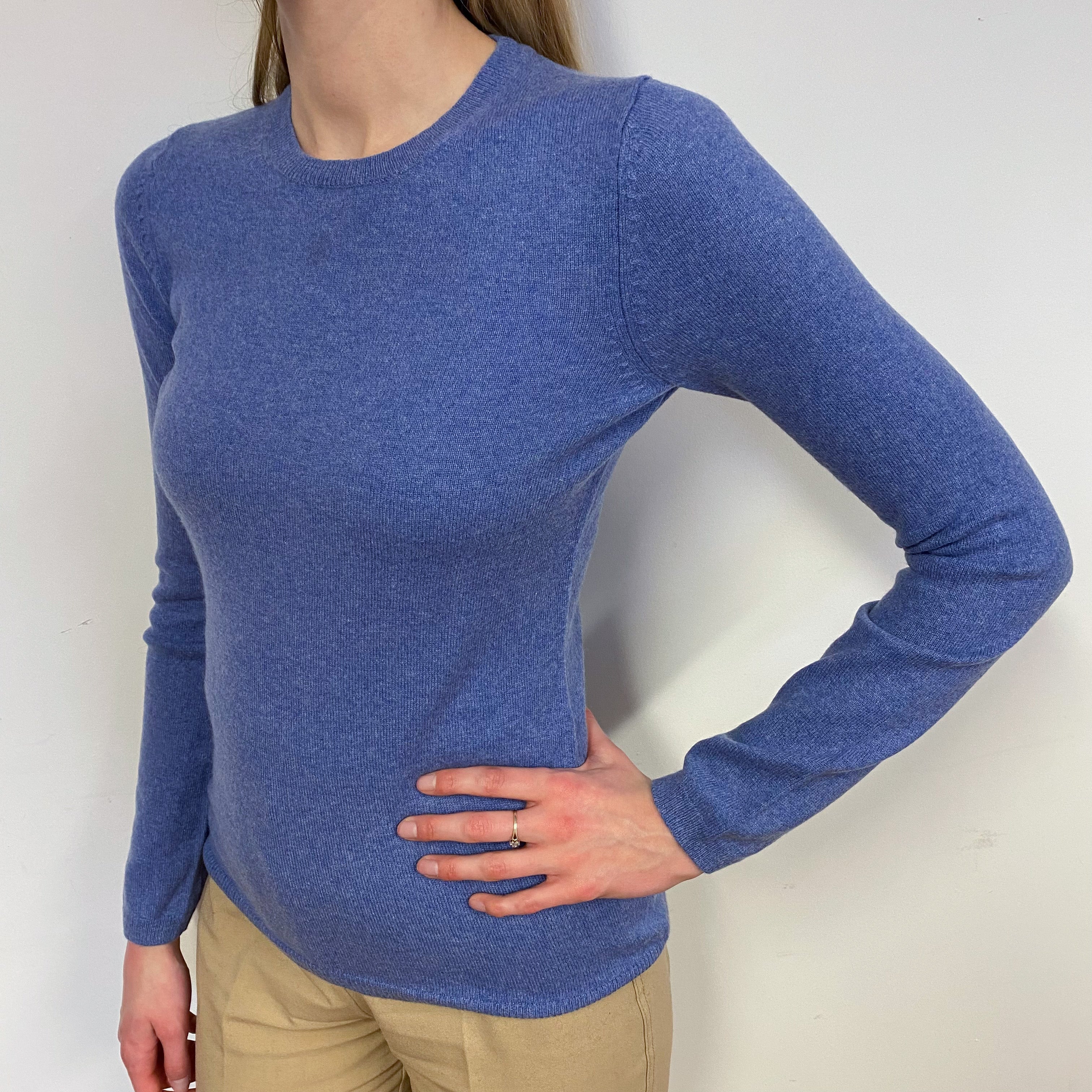 Cornflower Blue Crew Neck Jumper Small