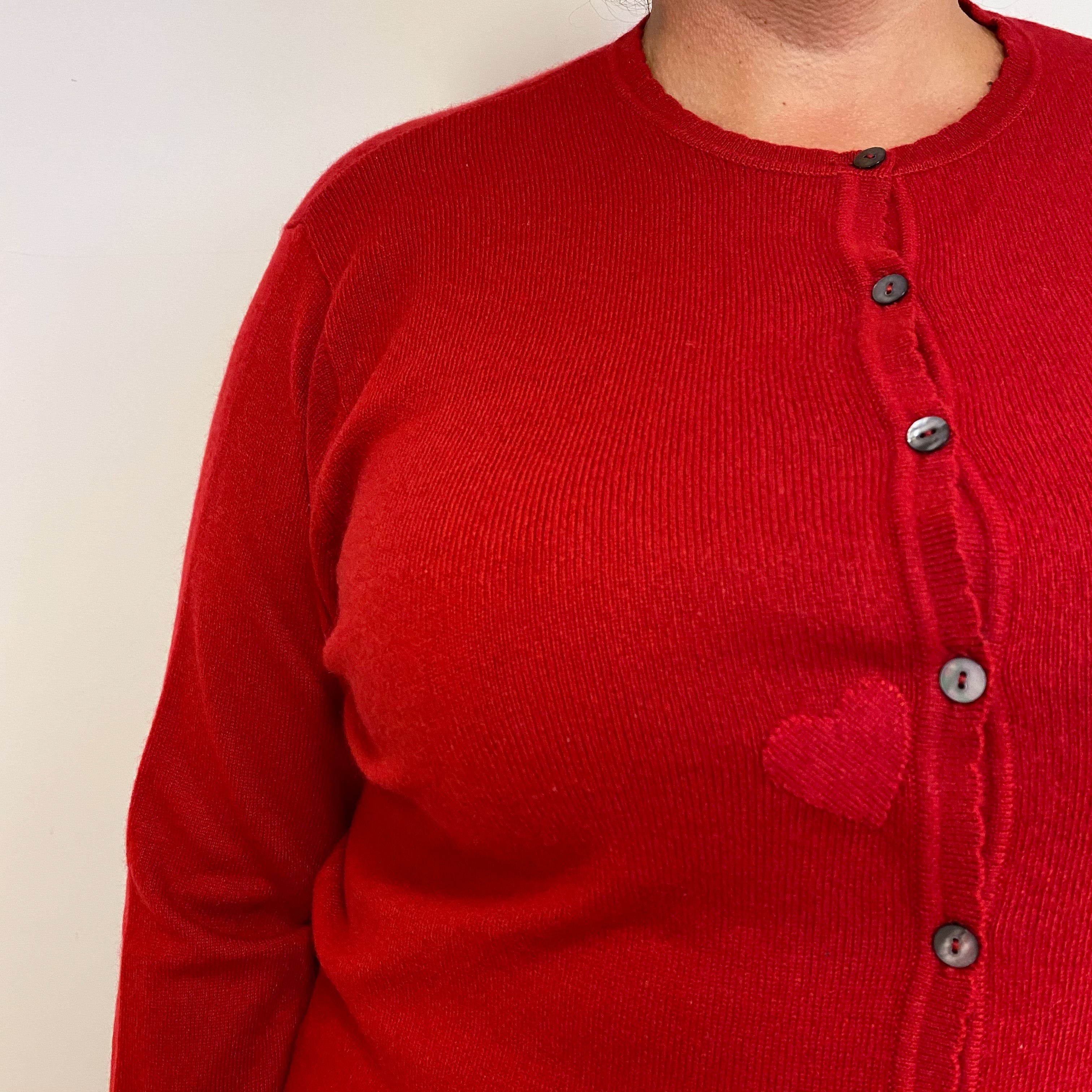 Postbox Red Crew Neck Cardigan Extra Large