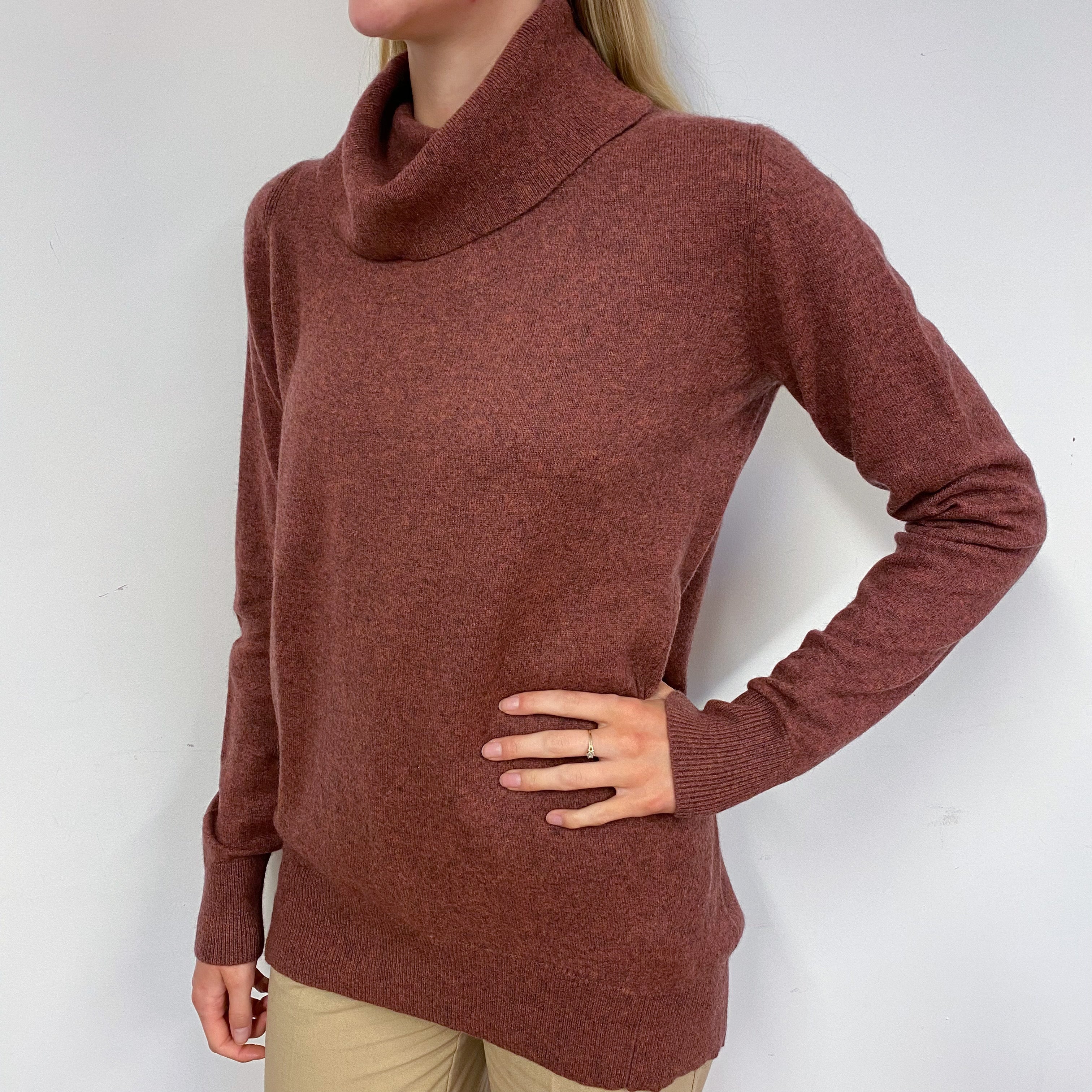 Rusty Rose Cowl Neck Jumper Small