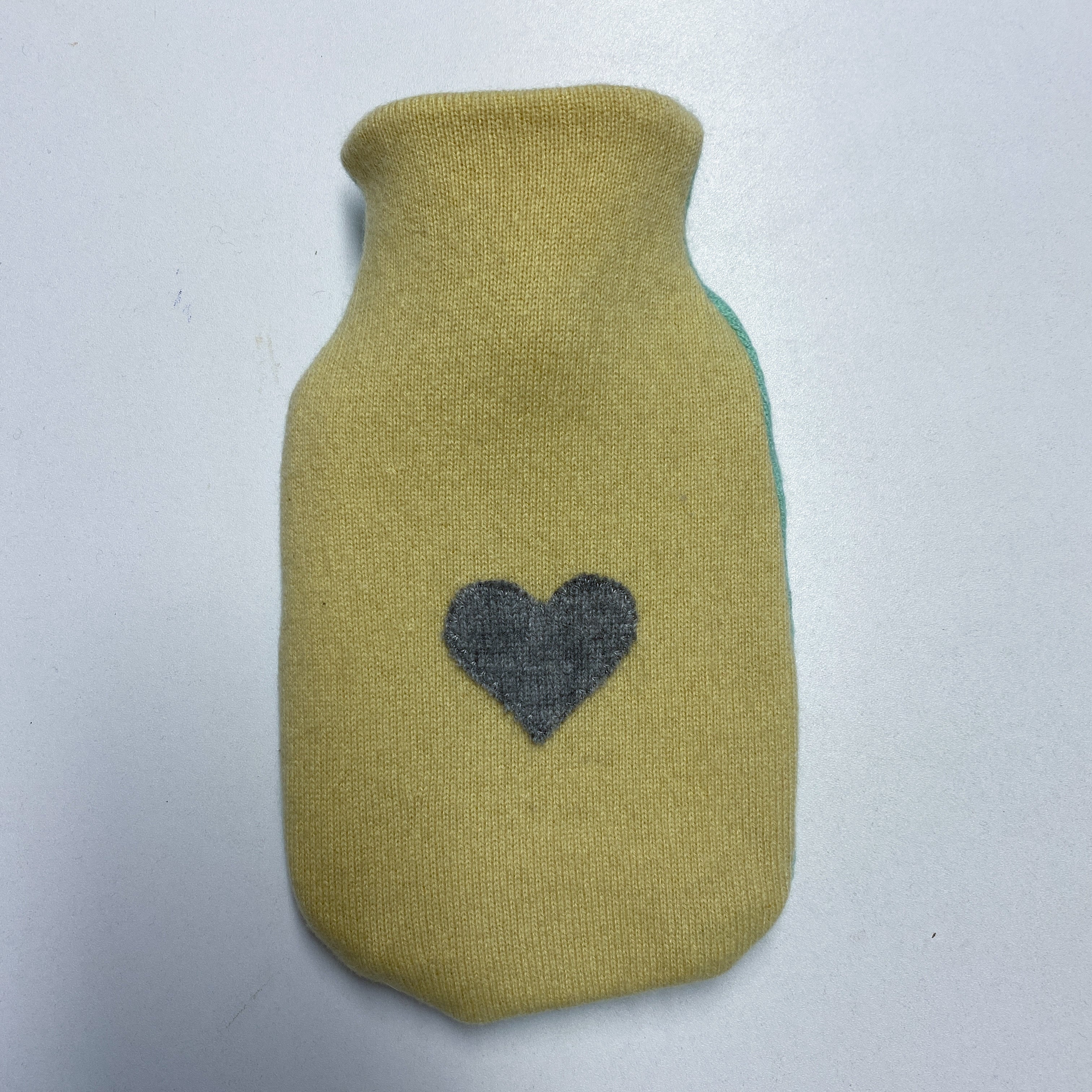 Lemon and Mint Green Cashmere Mini Hot Water Bottle