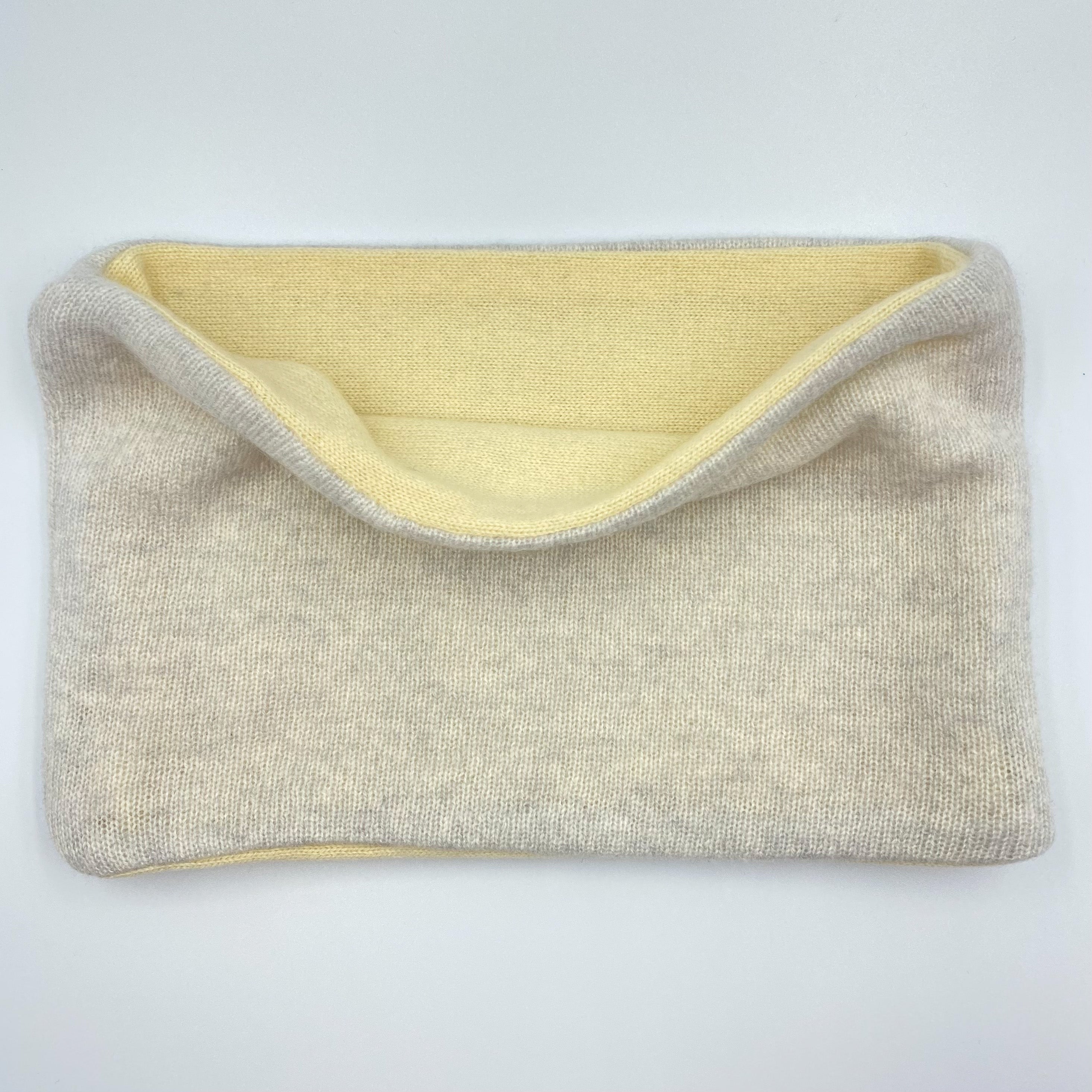 Soft Yellow and Oatmeal Cashmere Neck Warmer