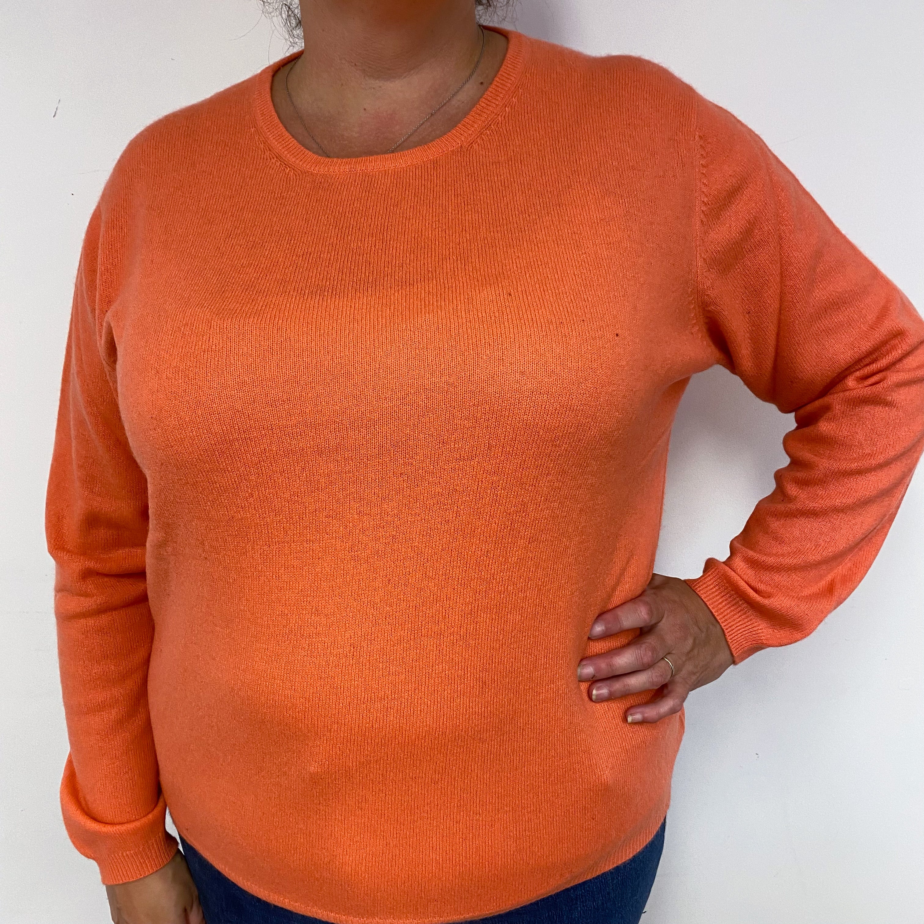 Sunset Orange Crew Neck Jumper Extra  Large