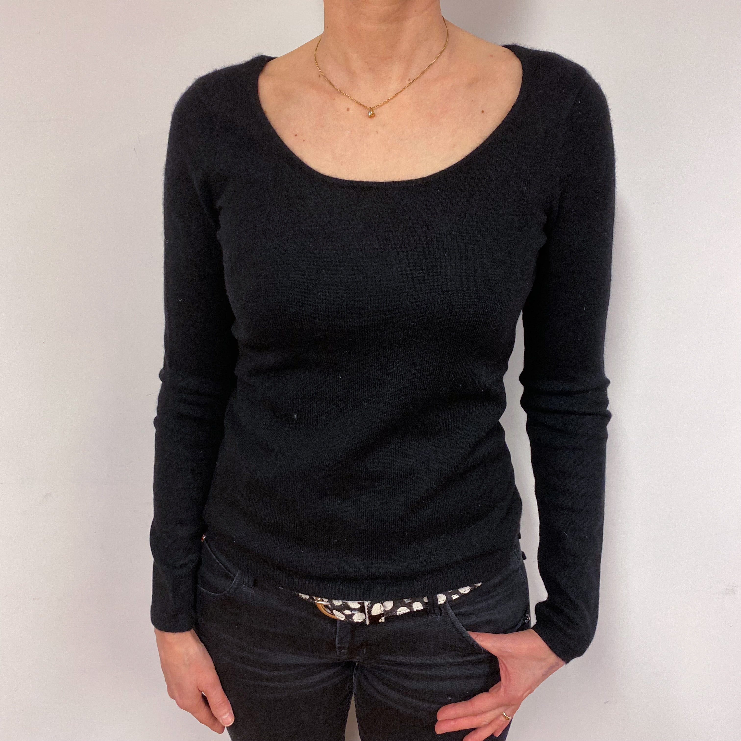 Black Scoop Neck Jumper Small