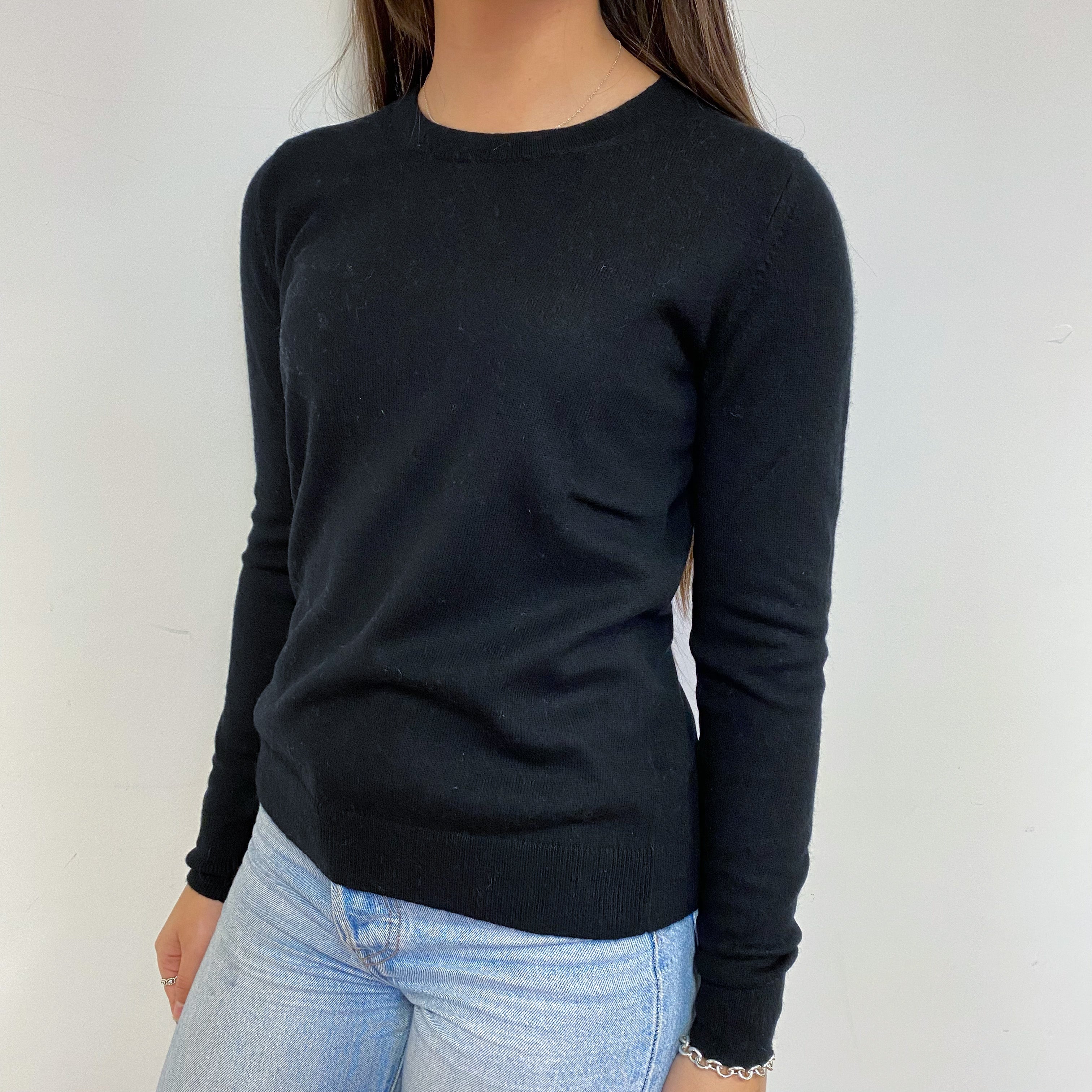 Classic Black Crew Neck Jumper Extra Small