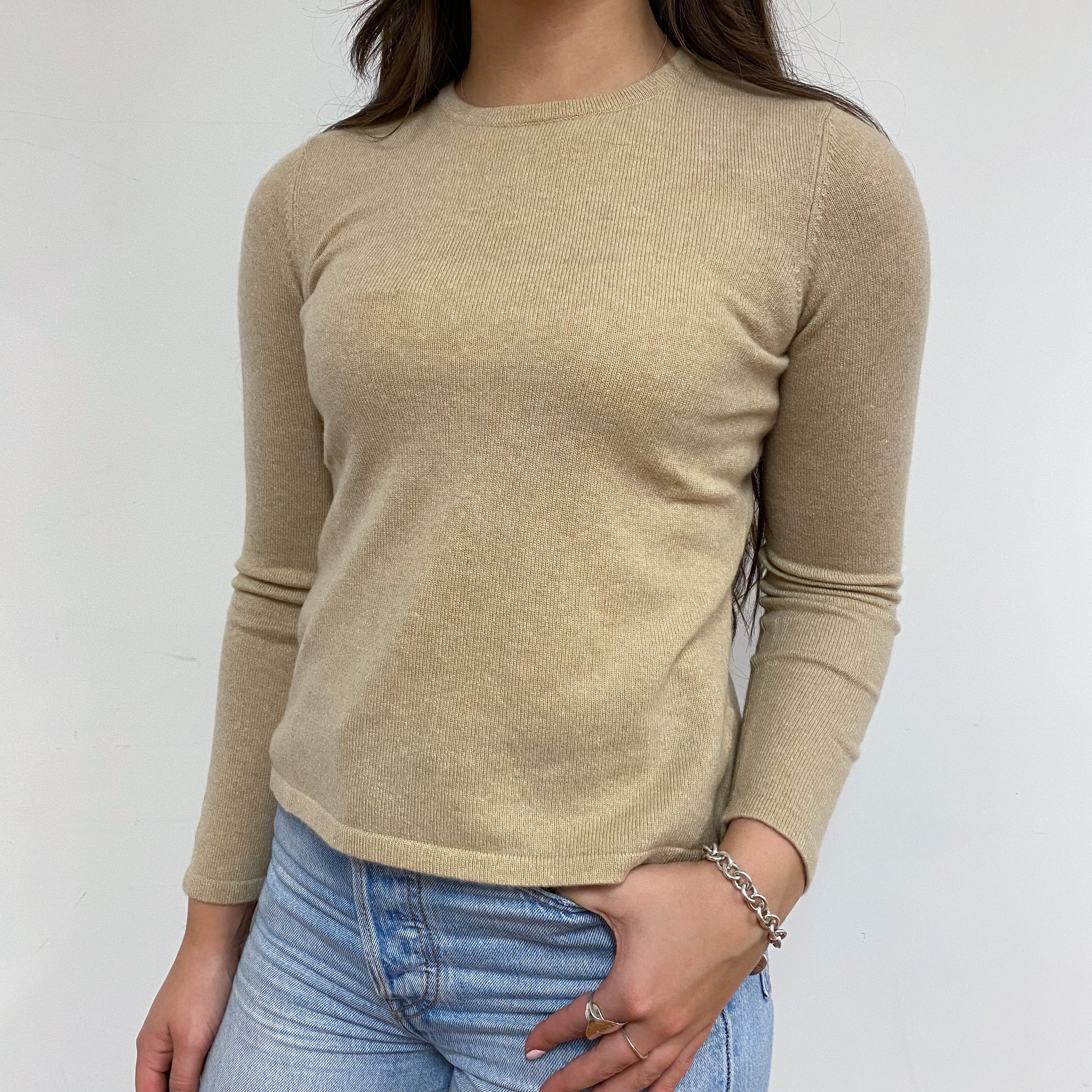 Camel Crew Neck Jumper Extra Small