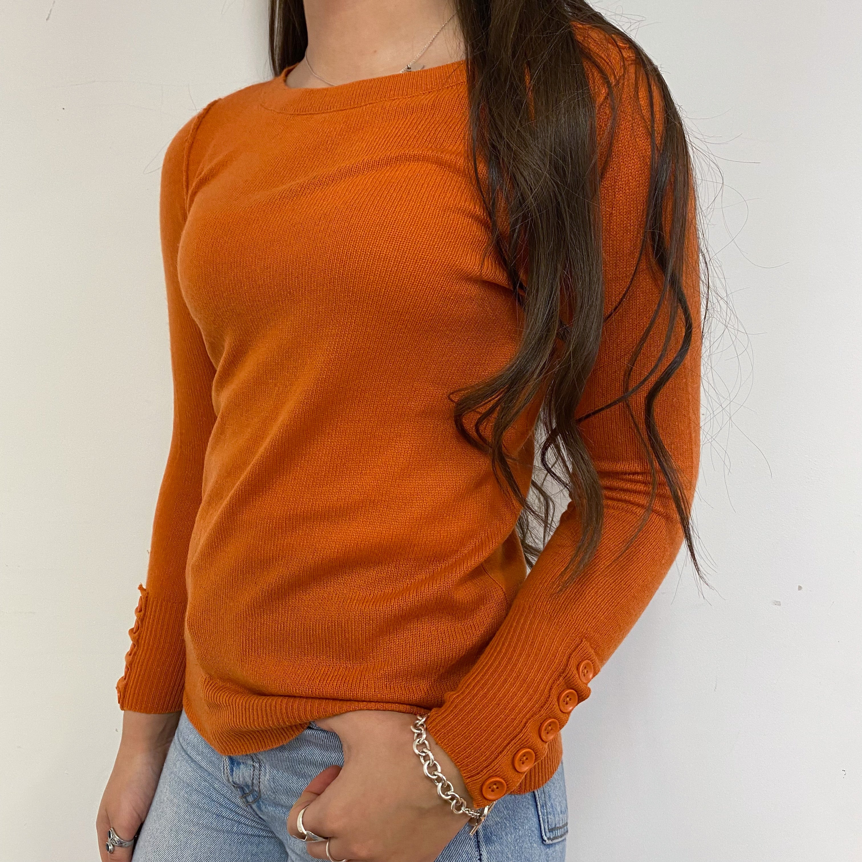 Pumpkin Orange Boat Neck Jumper Extra Small